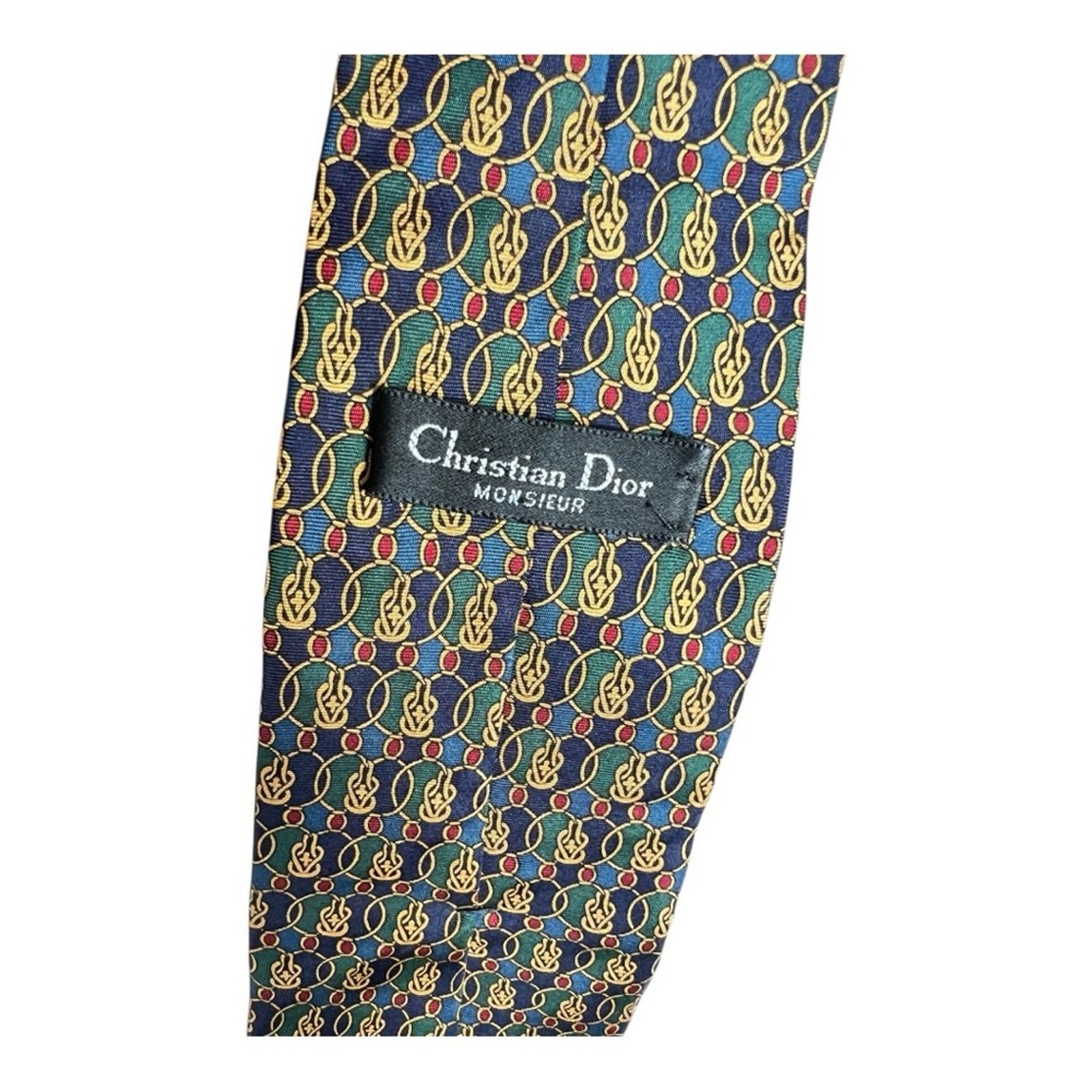 Dior Dior Gold and Blue Tie Accessories Size ONE SIZE - 2 Thumbnail