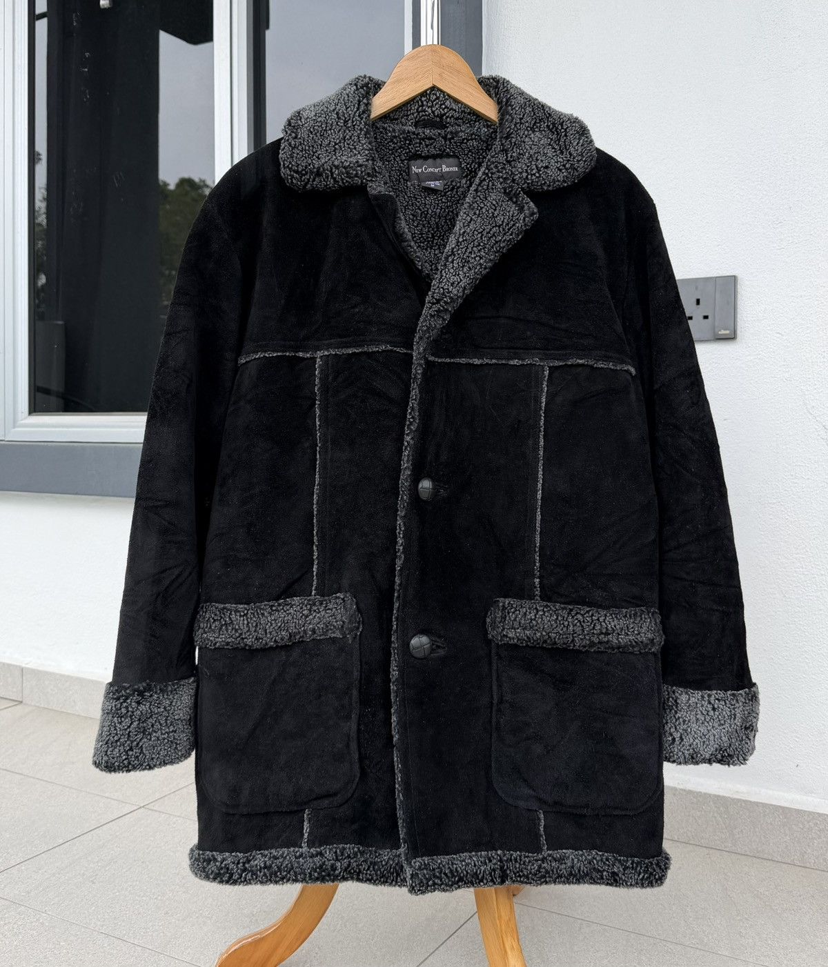 Vintage New Concept Broner Cow Leather Shearling Coat /Jacket Winter Size US M / EU 48-50 / 2 - 1 Thumbnail