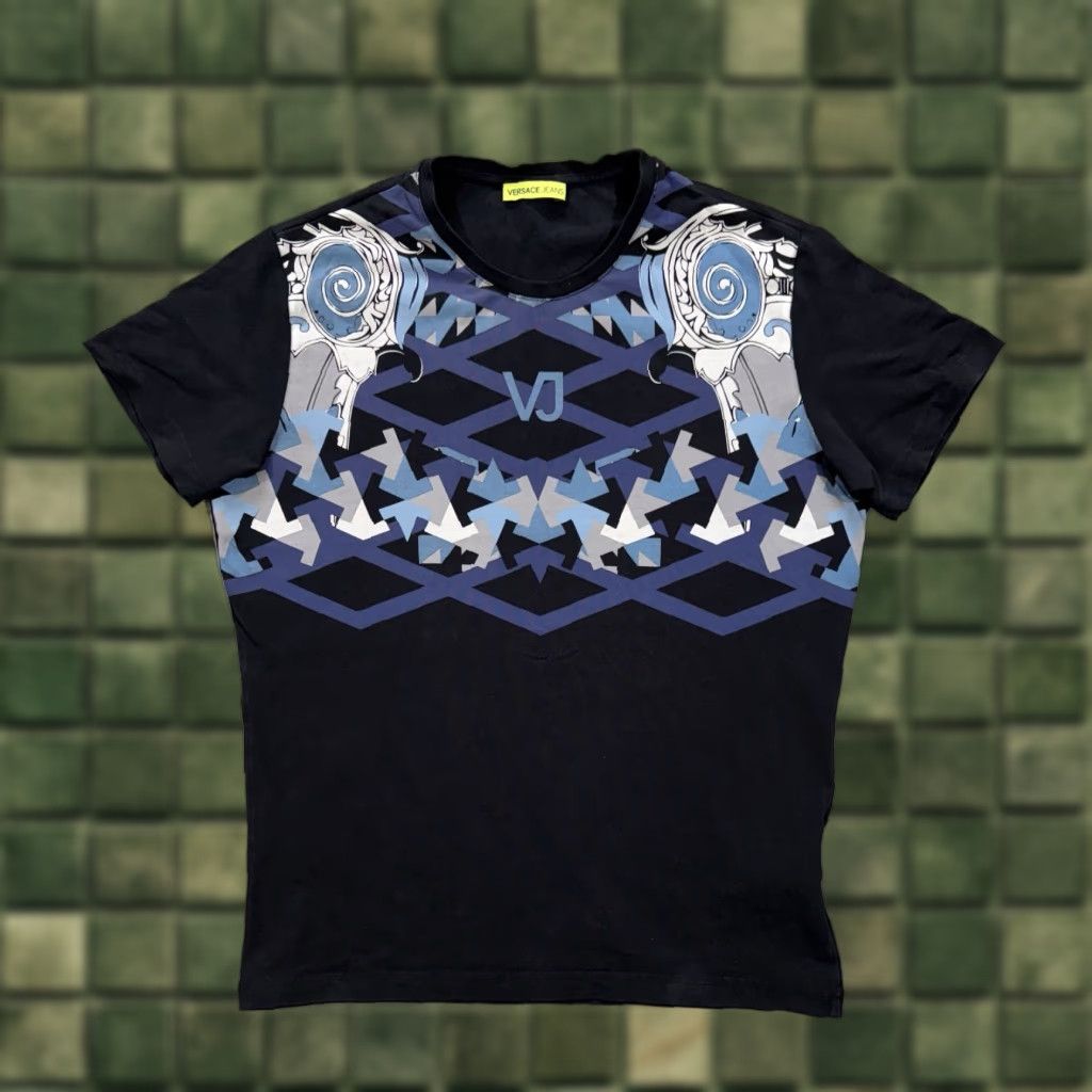 Versace Jeans Couture Versace Jeans Shirt Mens Large Navy Graphic Print Short Sleeve T-Shirt Size US L / EU 52-54 / 3 - 1 Thumbnail