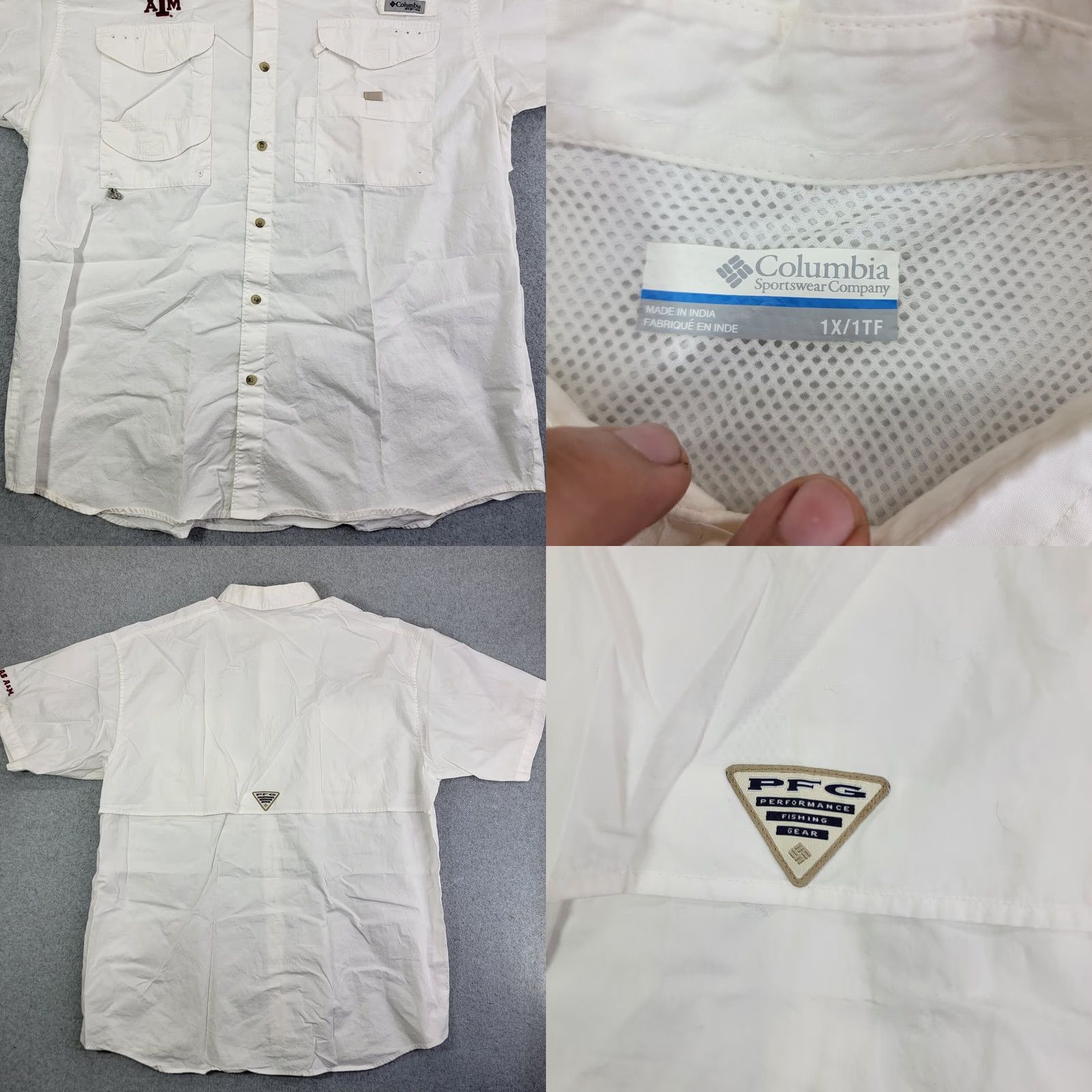 Vintage Columbia PFG Button Front Shirt Womens 1X White 1tf texas aggies ATM Size XL / US 12-14 / IT 48-50 - 8 Thumbnail