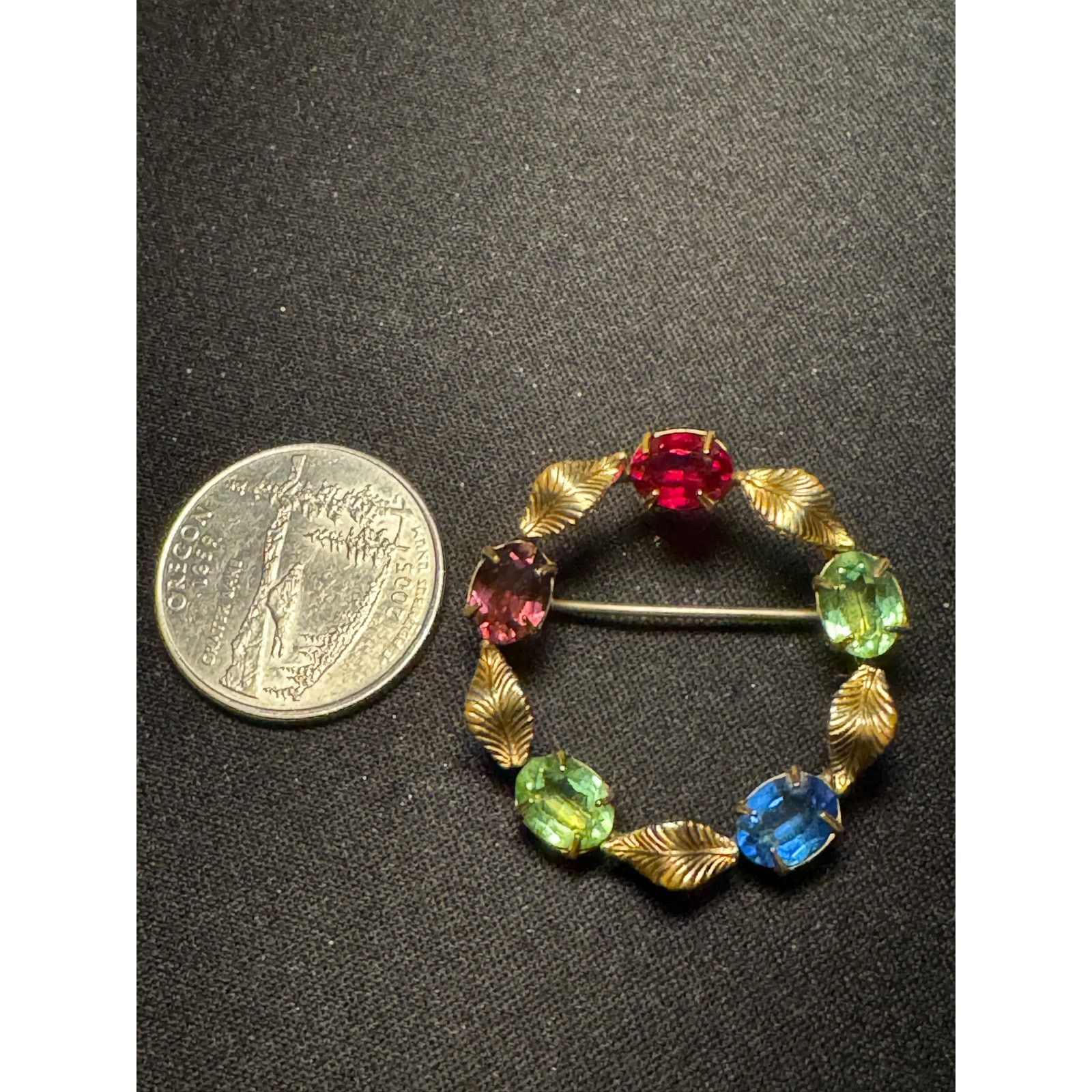 Other Vintage 1/20 12k Gold Filled Glass Faceted Stones Brooch Size ONE SIZE - 3 Thumbnail