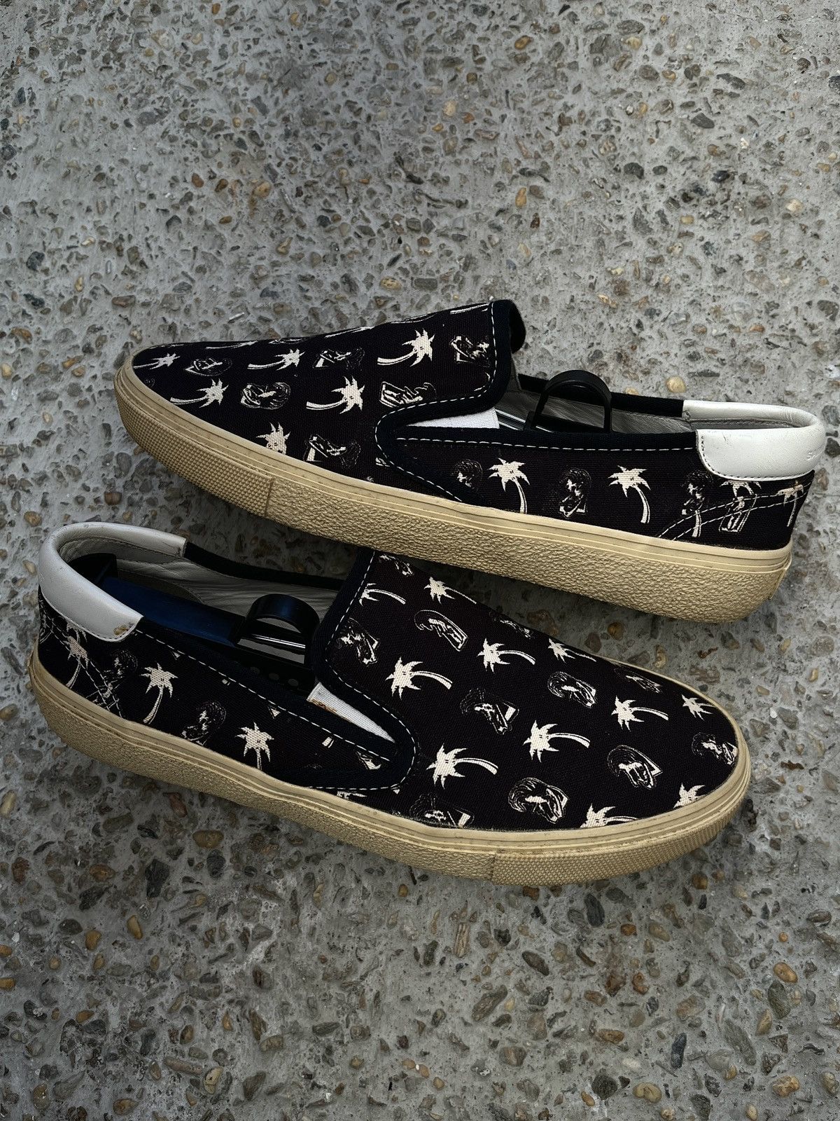 Saint Laurent Paris Surf & Palm Print Slip-On Sneakers in Canvas Size US 8 / EU 41 - 2 Thumbnail