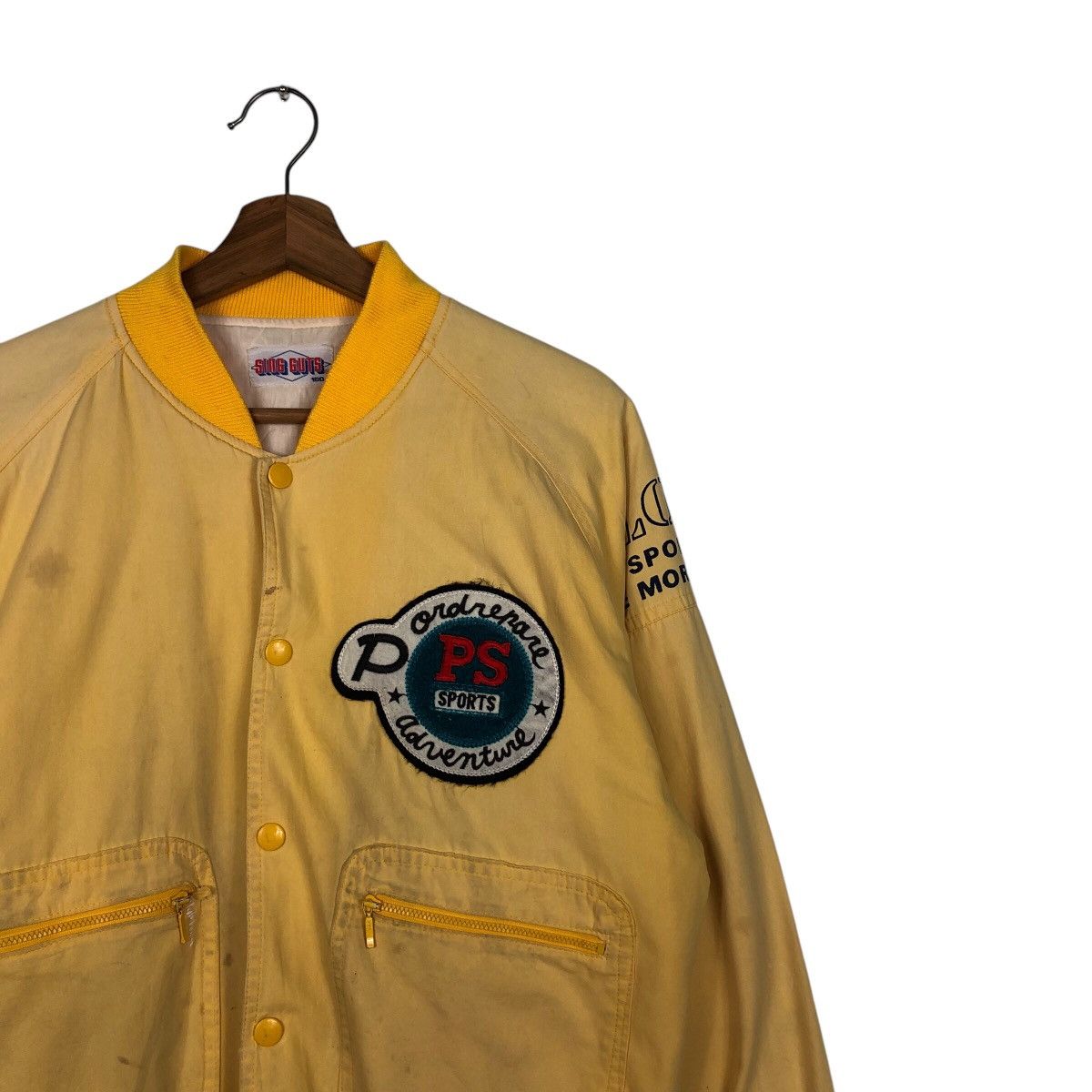 Japanese Brand 📌Sing Guts Bomber Jacket Spell Out Big Logo Issey Miyake Size US M / EU 48-50 / 2 - 7 Thumbnail