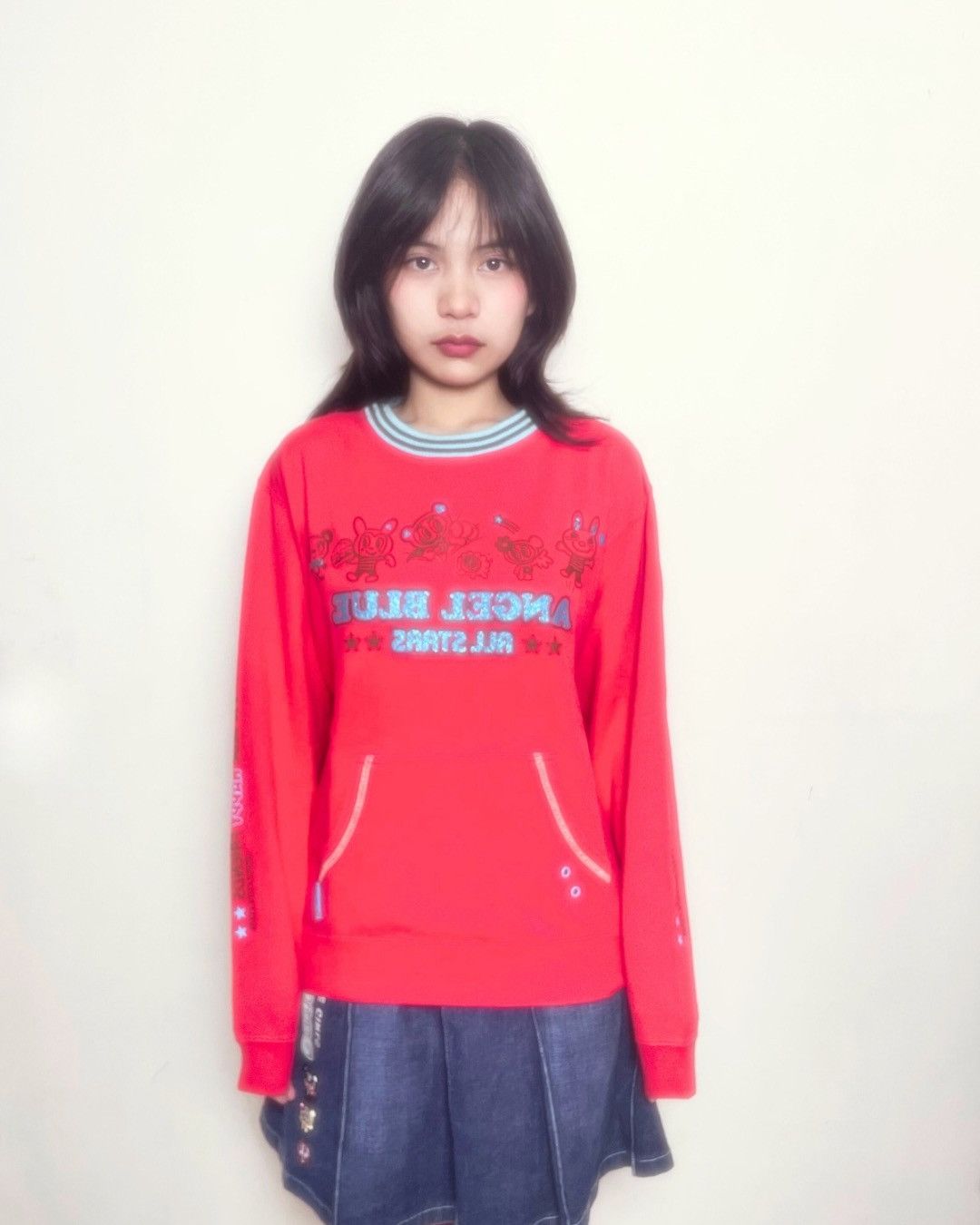 Angel Blue Angel Blue "All Stars" Red Pocket Sweatshirt Size M / US 6-8 / IT 42-44 - 1 Thumbnail