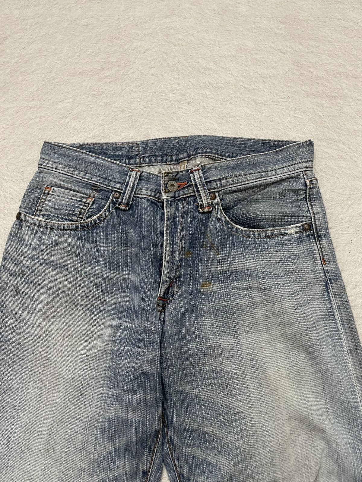 Japanese Brand 2000s Diesel Ripped Denim Washed Jeans Loose Fit Y2K Size US 32 / EU 48 - 5 Thumbnail