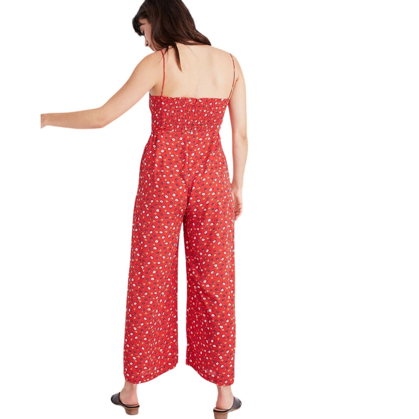 Madewell Madewell Ruched Wide Leg Jumpsuit in Prairie Posies, Sz 6 Size 28" / US 6 / IT 42 - 3 Thumbnail