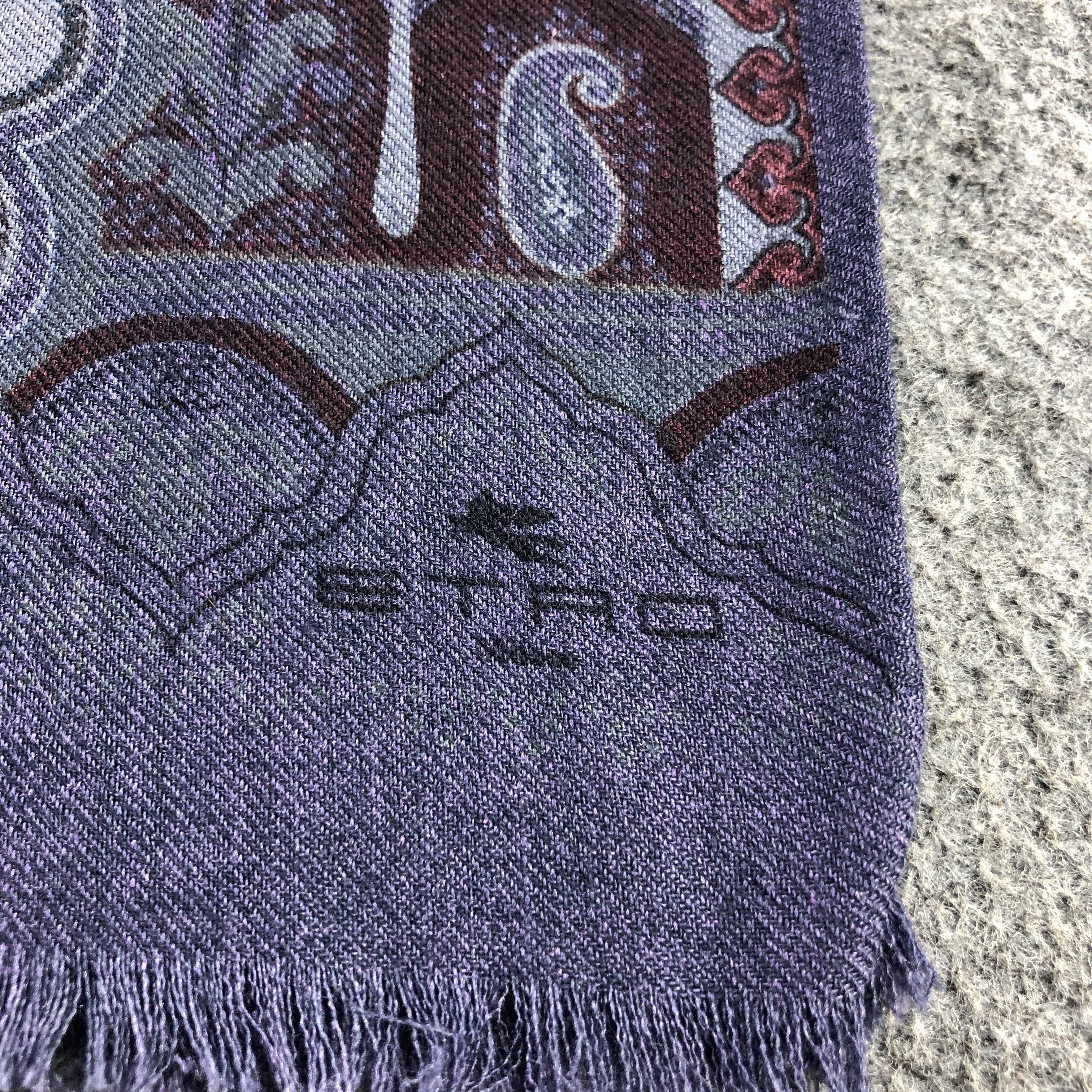 Etro Etro Paisley Silk/Wool Stole Scarf Muffler Neckwear V2949 Size ONE SIZE - 4 Thumbnail