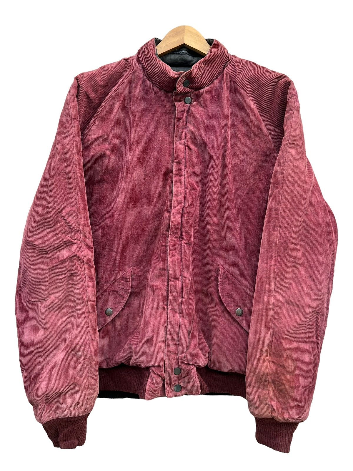 Sergio Valente Distressed Red Sunfaded Coudroy Denim Jacket