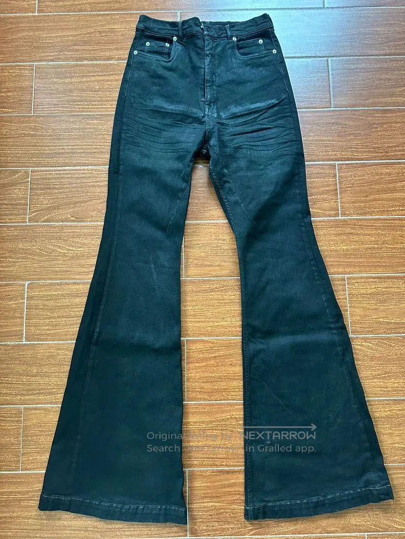 Rick Owens Drkshdw Black Flared Denim Pants.