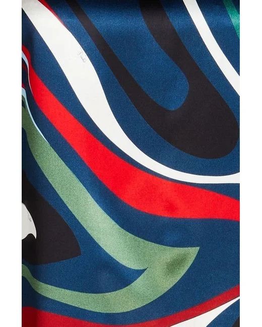 Emilio Pucci o1mle1224 Marmo Print Satin Mini Dress in Multicolor Size M / US 6-8 / IT 42-44 - 4 Thumbnail