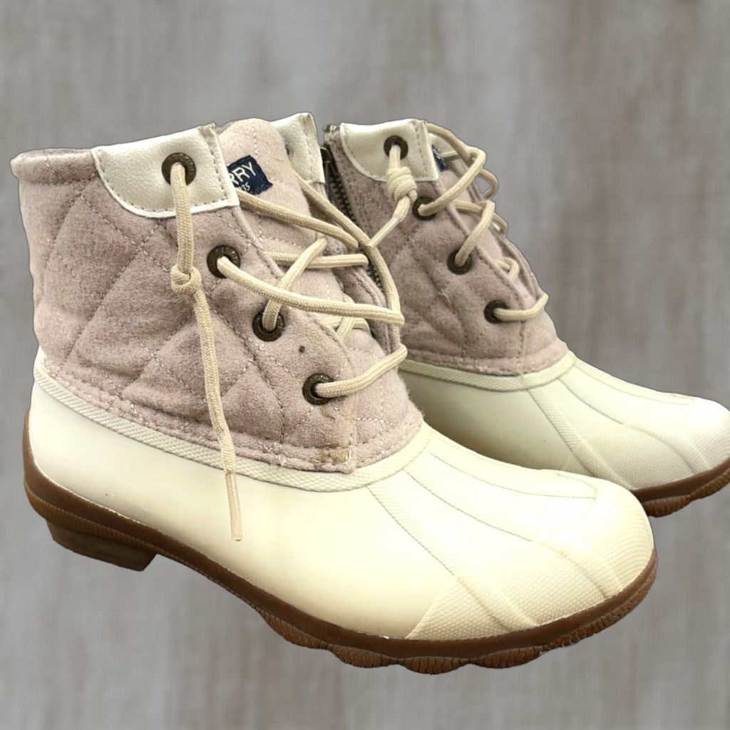 Sperry Sperry Top Sider Boot Wool Quilt Duck Boots Women Size 5 Beige Cap Toe Ankle Bootie STS82538 Size S / US 4 / IT 40 - 1 Thumbnail