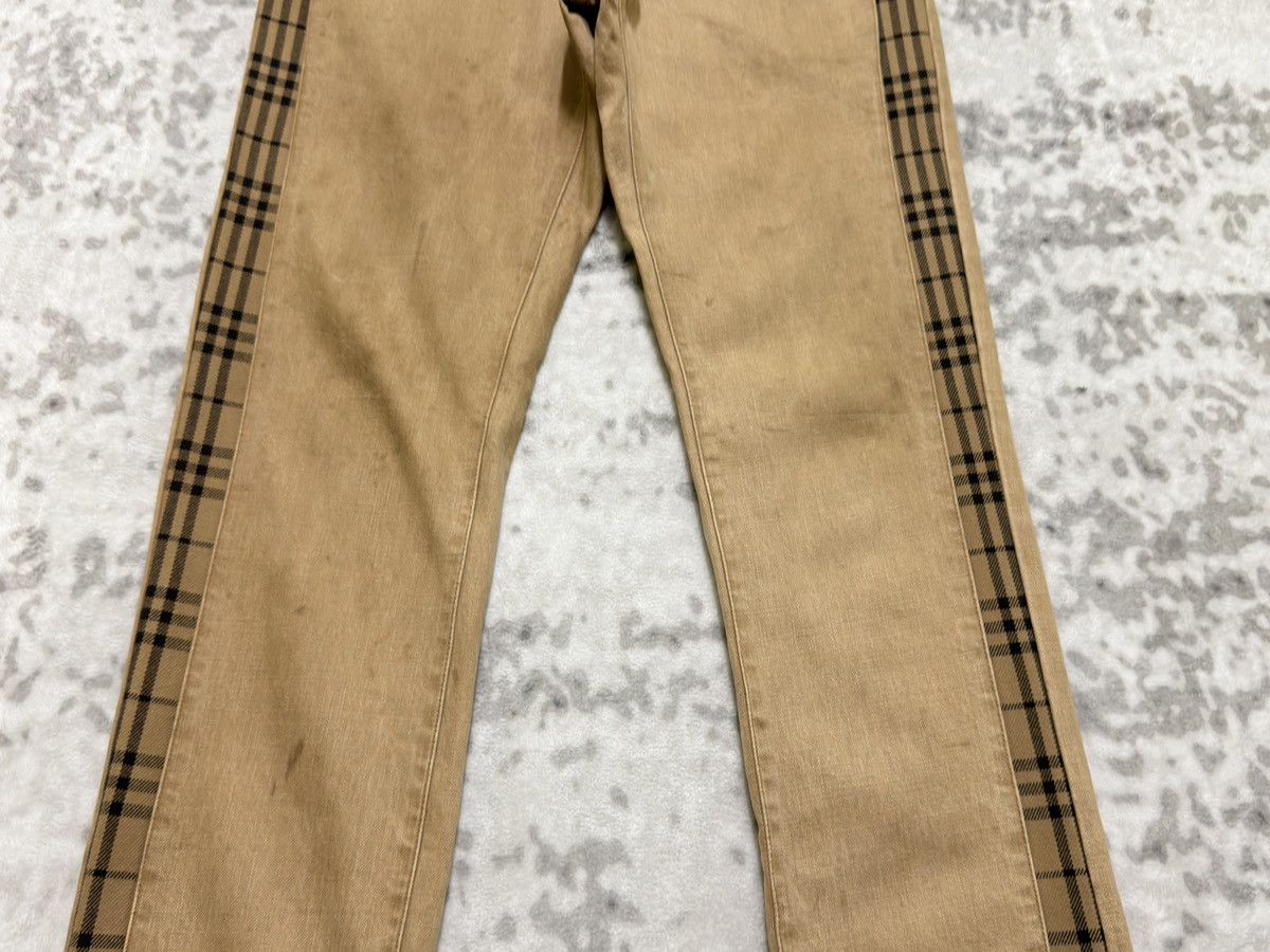 Burberry Burberry Blue Label Distressed Denim Nova Check Stripe Pants Size US 30 / EU 46 - 6 Thumbnail
