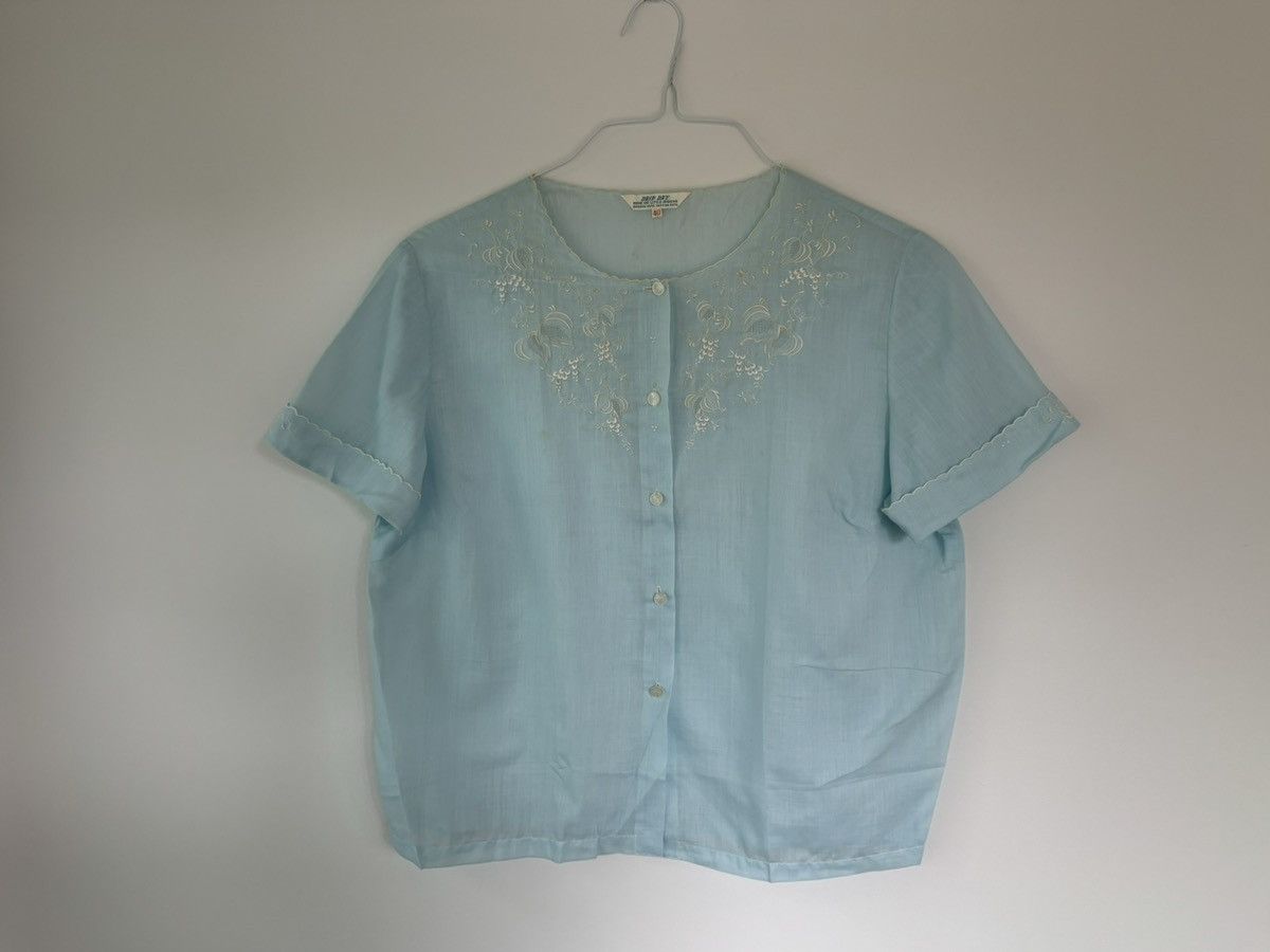 Vintage True Vintage Sheer Lace Night Shirt See Through Embroidered Size M / US 6-8 / IT 42-44 - 11 Thumbnail