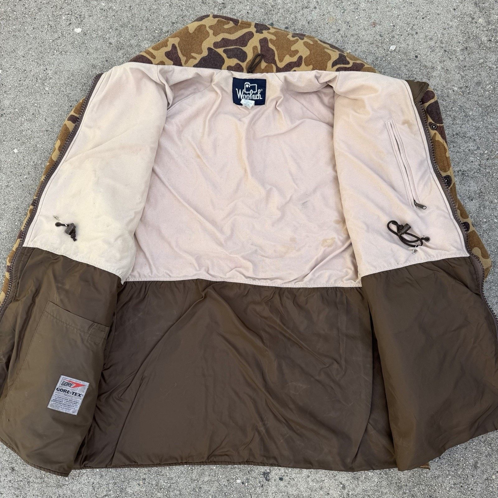 Vintage × Woolrich Woolen Mills Vintage 80s Woolrich Gore-Tex Frogskin Camo Wool Jacket Size US L / EU 52-54 / 3 - 2 Thumbnail