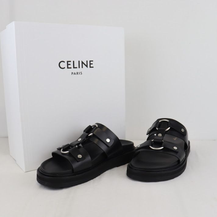 Celine o1rshd1 Slides 25 Tippi Sandals in Black Size US 11 / EU 44 - 1 Thumbnail