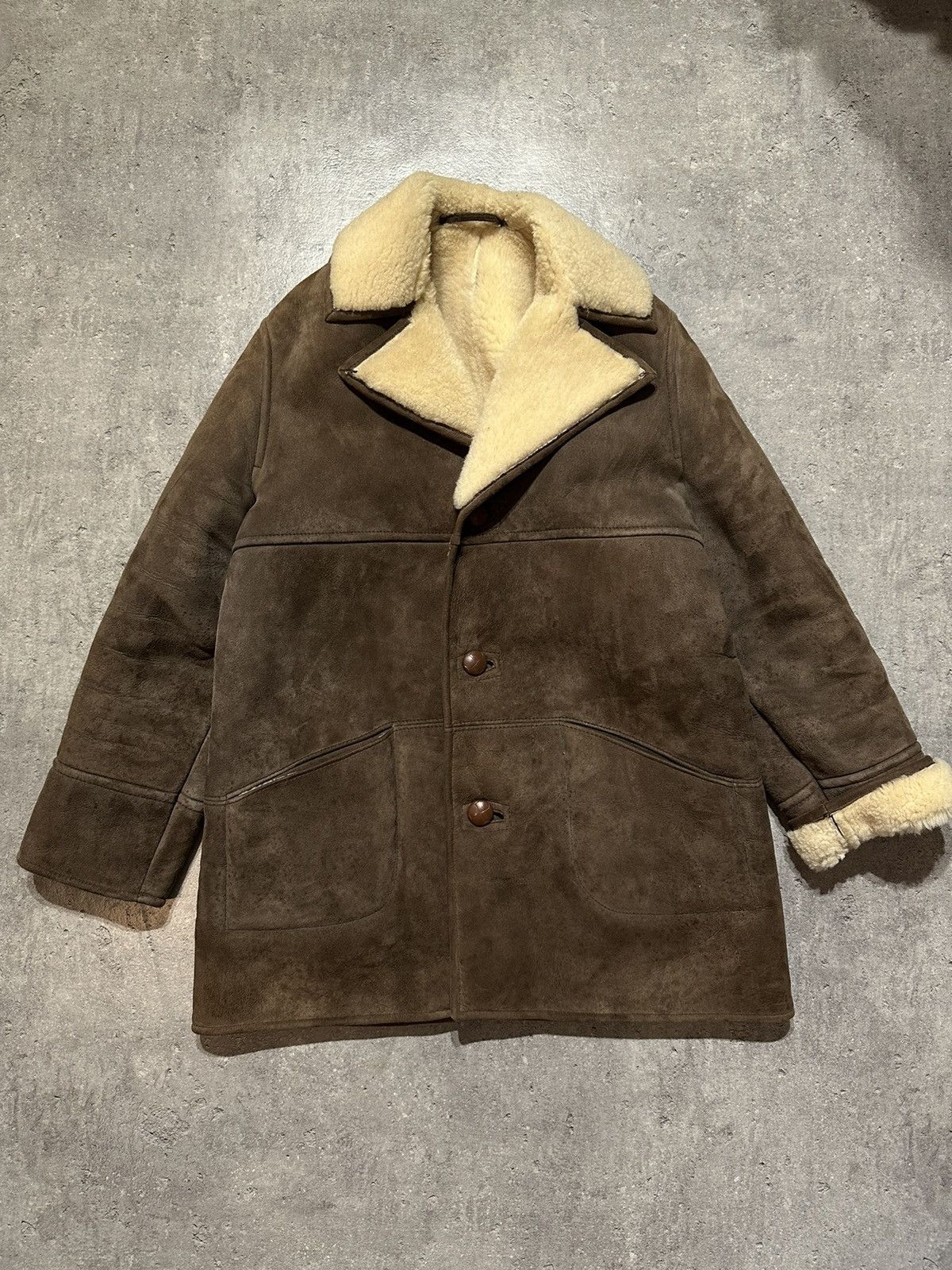 Image of Vintage Natural Shell Coat Wool Fat 90's Parka Exclusively Barrets Of in Brown, Men's (Size XL)