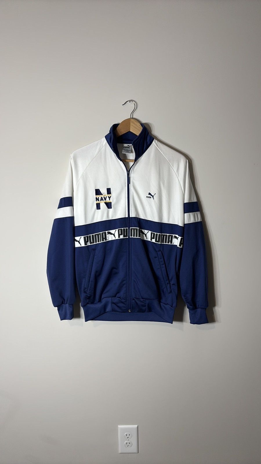 Puma × Vintage Vintage Puma Navy Midshipmen Jacket Size US M / EU 48-50 / 2 - 1 Thumbnail