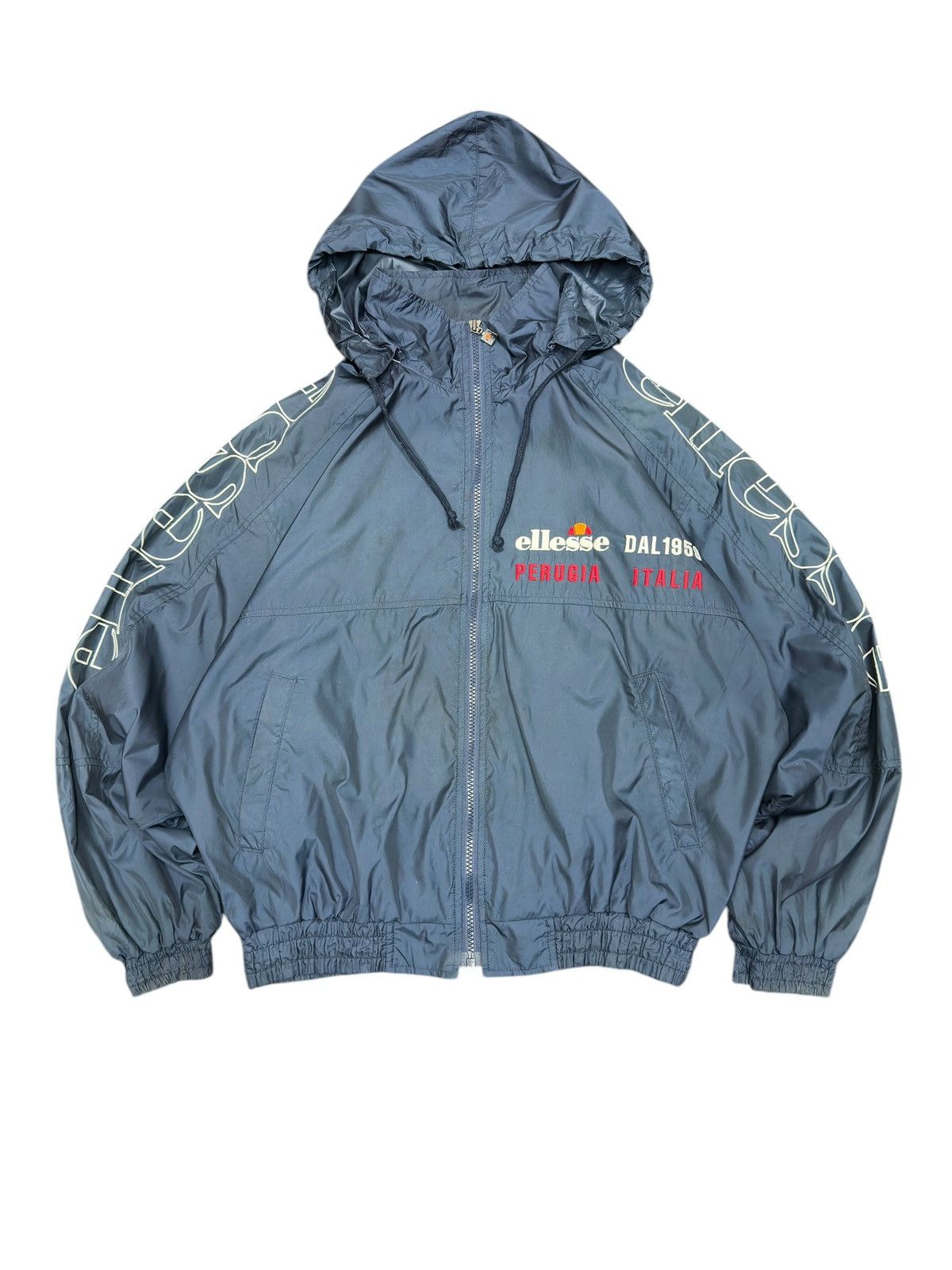 Ellesse × Vintage Vintage Ellesse Jacket Removeable Hoodie Big Spell Out Size US M / EU 48-50 / 2 - 1 Thumbnail