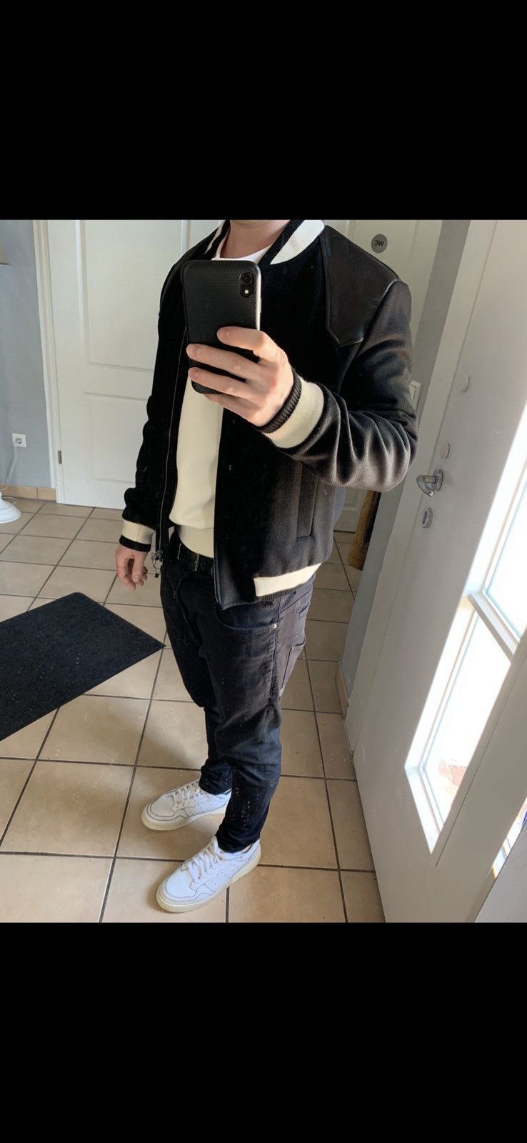 Saint Laurent Paris SAINT LAURENT Black Wool Varsity Bomber Jacket Size US M / EU 48-50 / 2 - 9 Thumbnail
