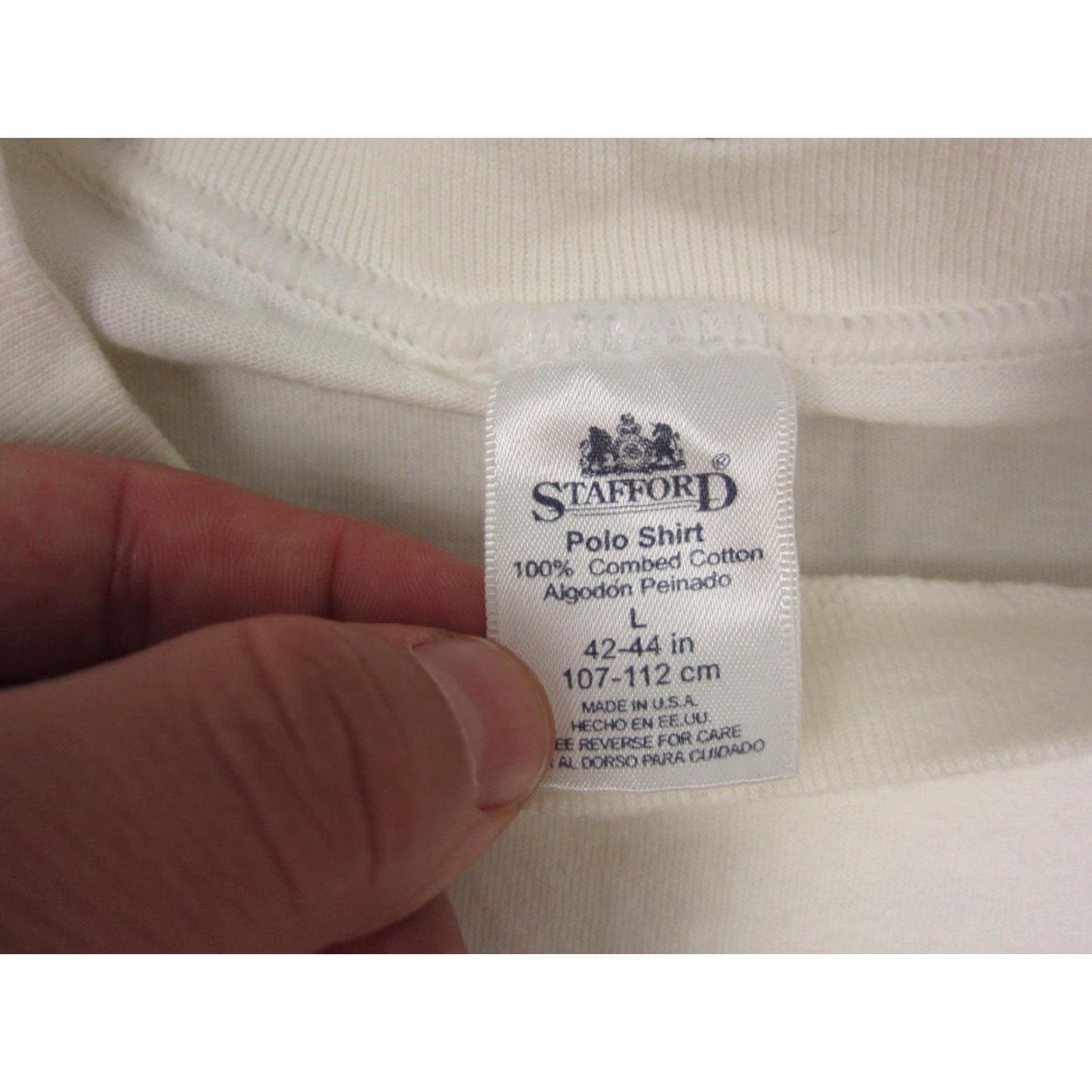Stafford Vintage Stafford Shirt Mens L White 90s Cotton Knit Short Sleeve Crew Neck T-Shirt All Seasons Modern Casual Shirts Mens Size US L / EU 52-54 / 3 - 7 Thumbnail