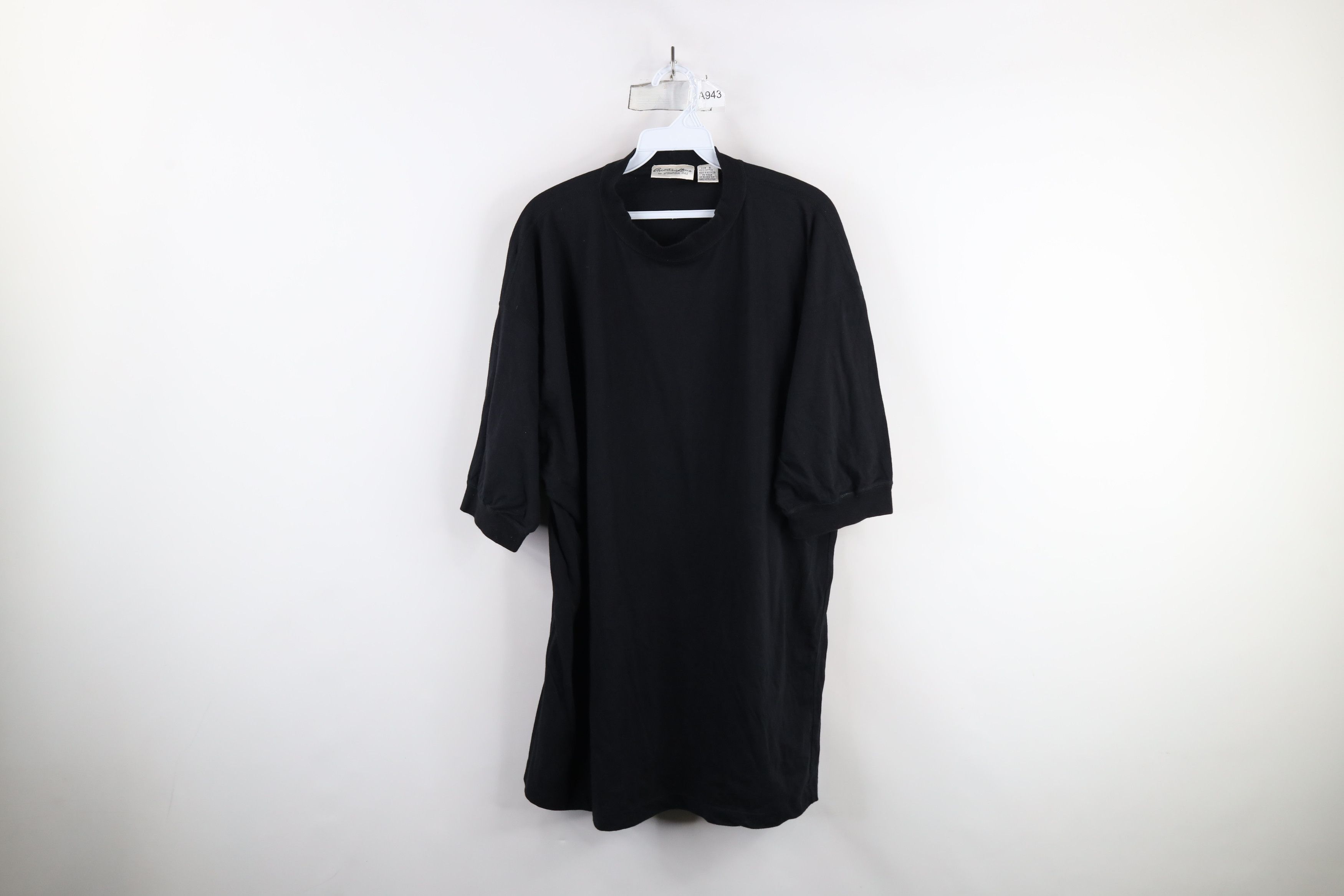 Vintage Vintage 90s Streetwear Blank Baggy Fit Cotton T-Shirt Black Size US XL / EU 56 / 4 - 1 Thumbnail