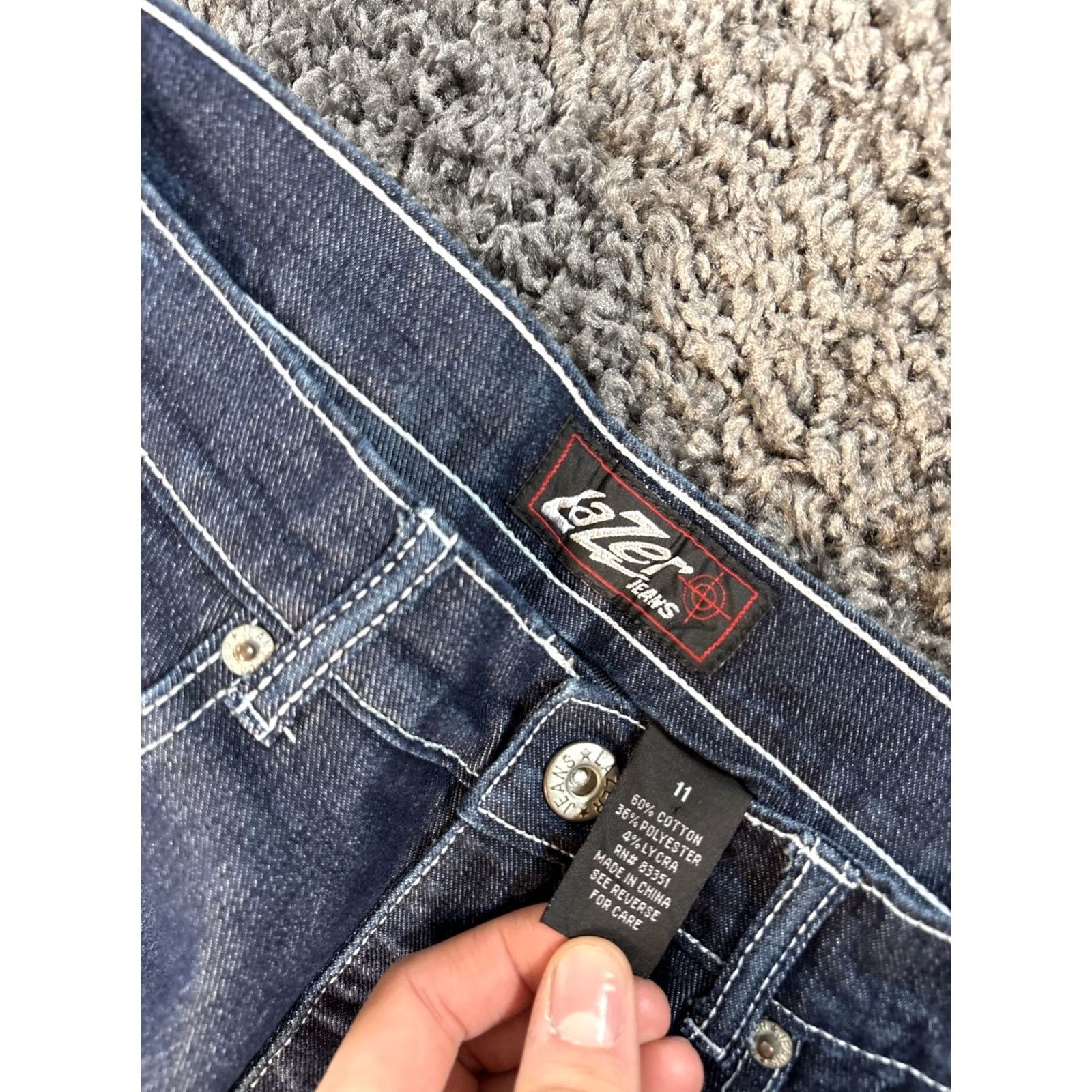 Vintage VINTAGE Lazer Jeans Bootcut Jeans Womens 28x30 Dark Wash High Rise 90s Womens Jeans Blue 90s High Rise 28 30 Boys? Size 28" / US 6 / IT 42 - 6 Thumbnail