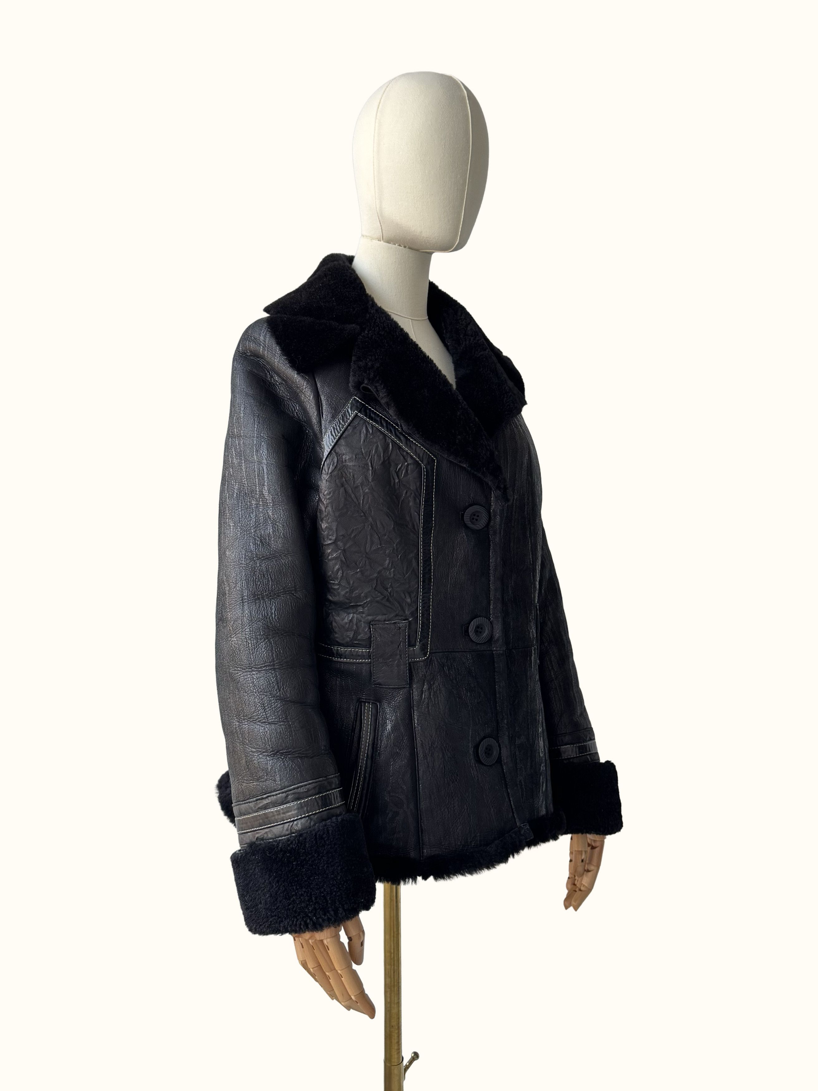 Vintage Vintage Real Sheepskin Jacket (B550) Size S / US 4 / IT 40 - 2 Thumbnail