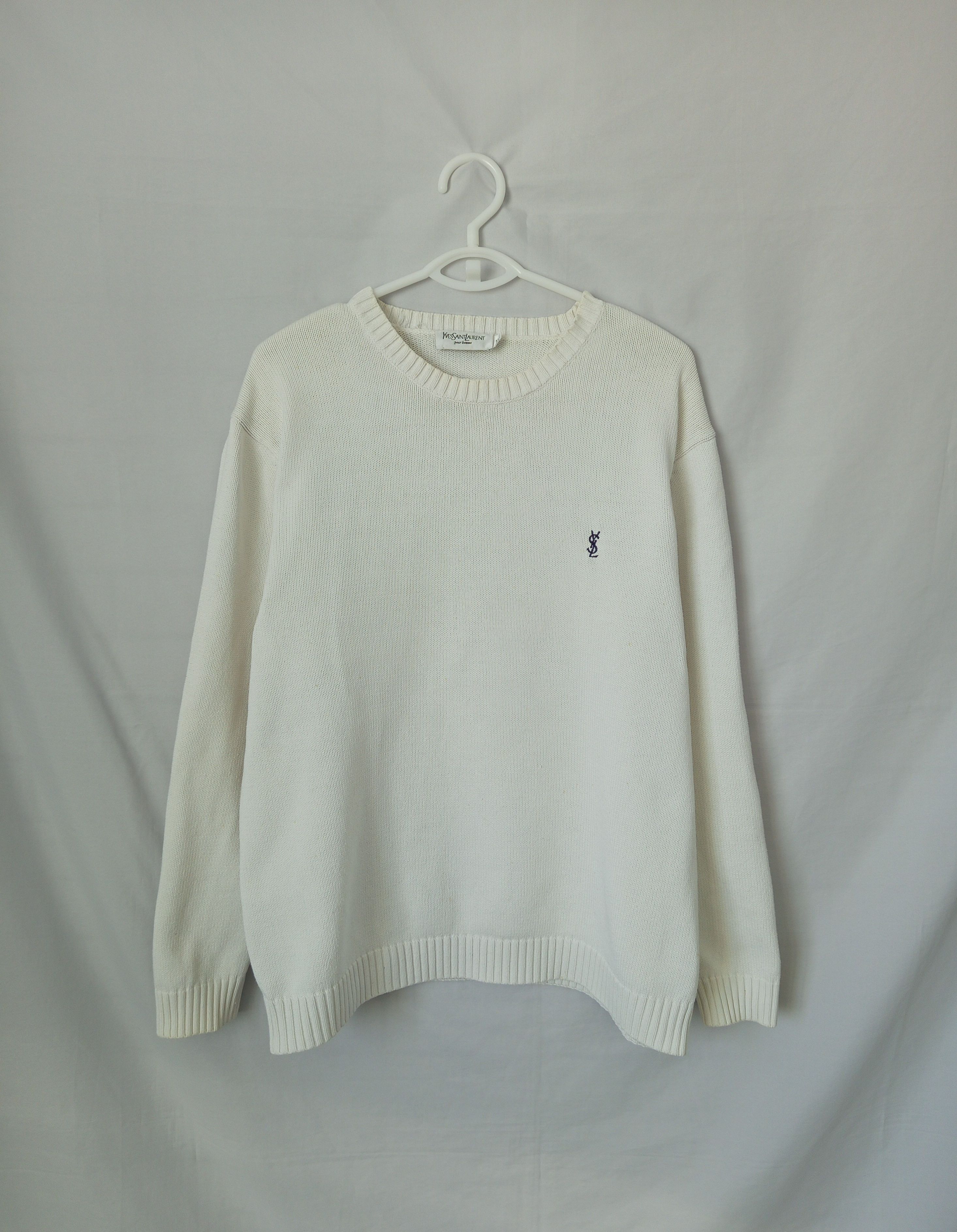 Yves Saint Laurent Yves Saint Laurent White Sweatshirt Size M Size US M / EU 48-50 / 2 - 1 Thumbnail