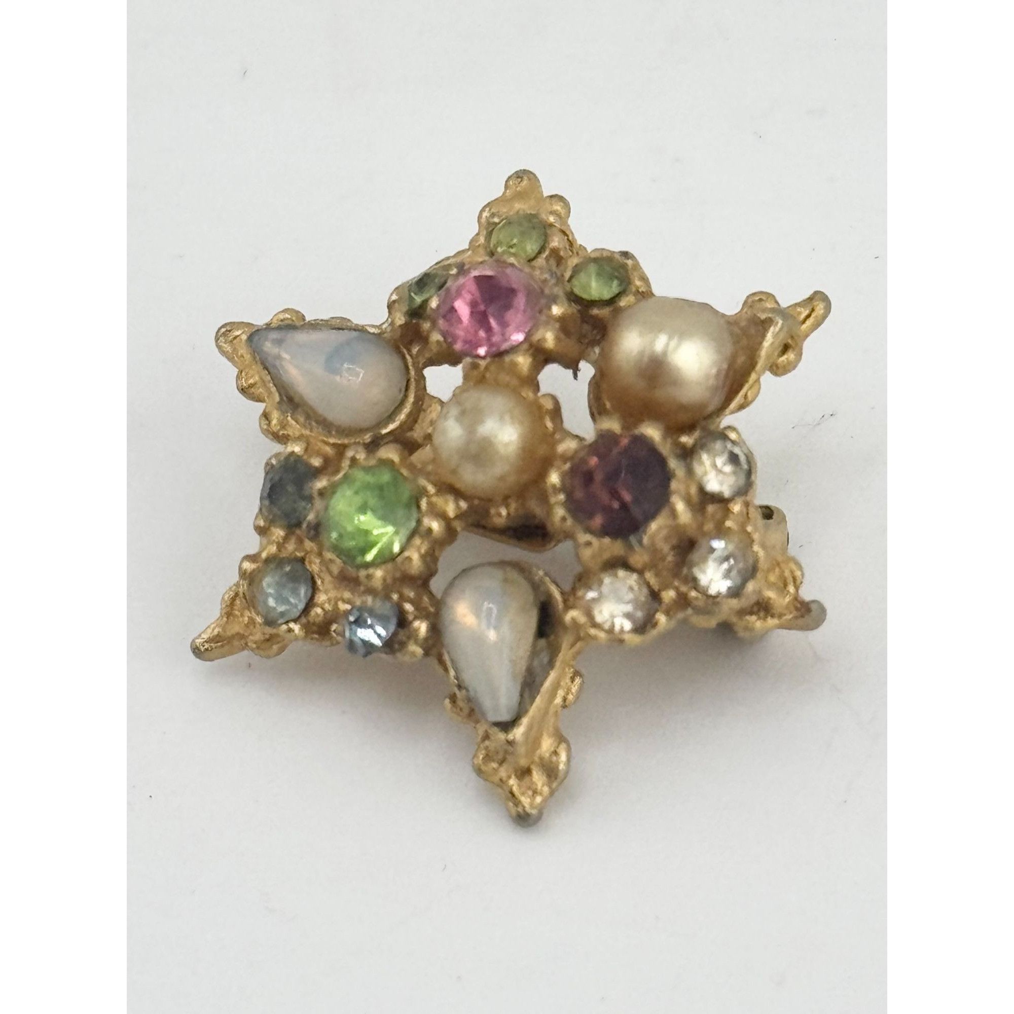 Vintage Vintage glass rhinestone beaded star brooch pin Size ONE SIZE - 1 Thumbnail