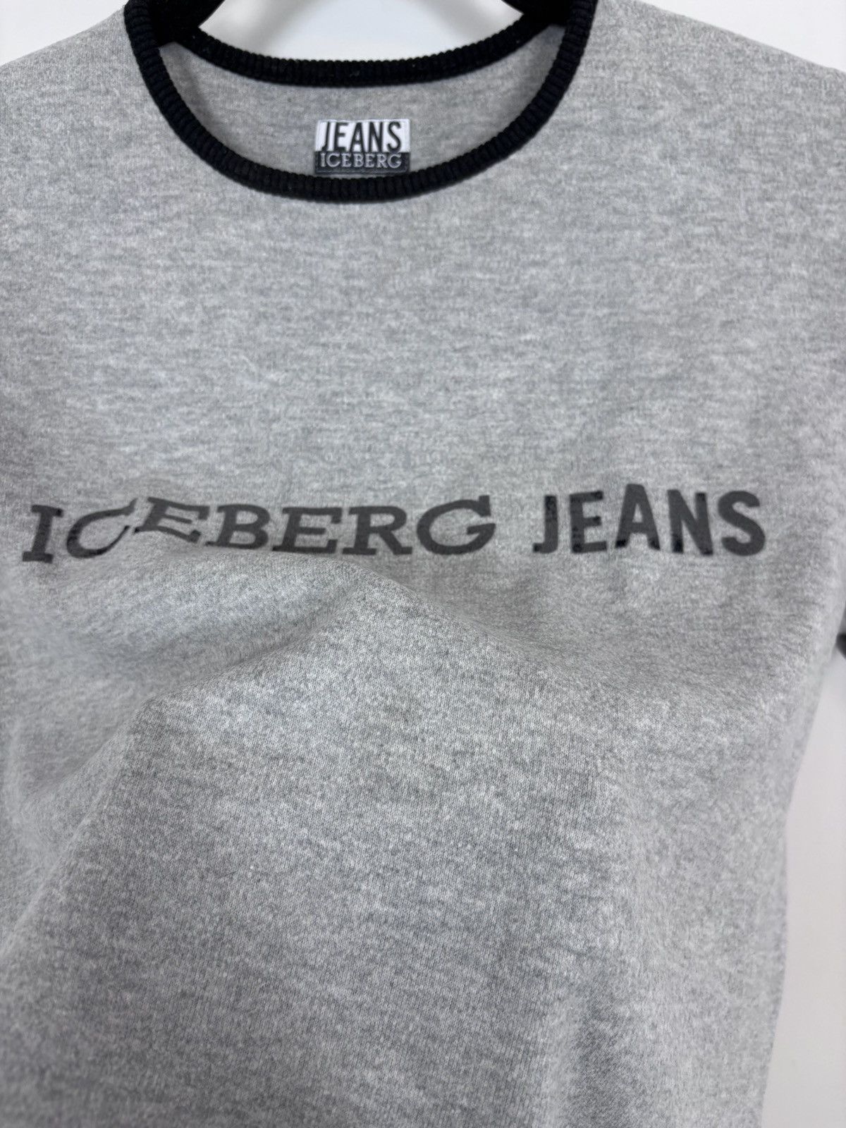 Iceberg Vintage Iceberg Jeans Women’s Big Logo Grey T-Shirt Tee Size L / US 10 / IT 46 - 11 Thumbnail