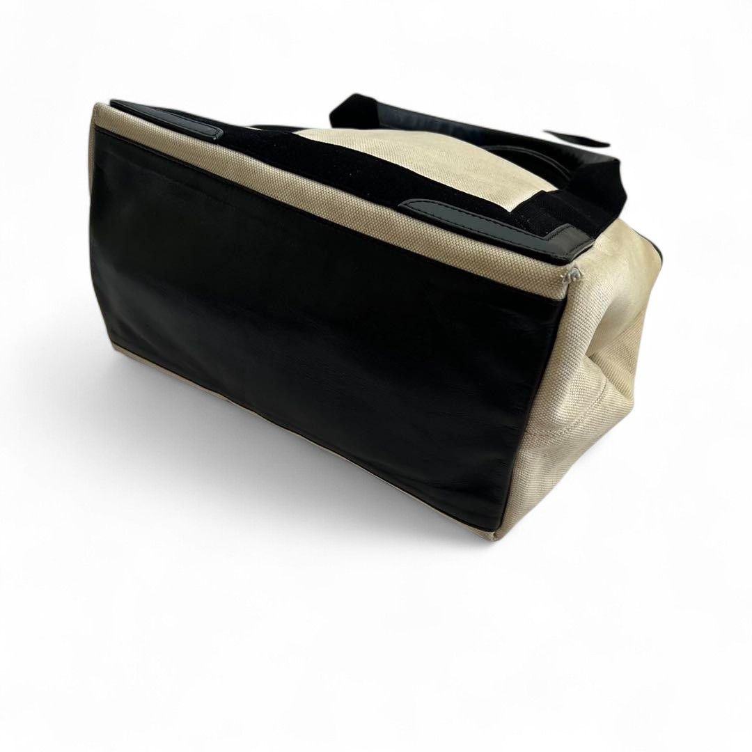 Balenciaga Balenciaga - Cabas Canvas Handbag Leather Paris Tote Black Size ONE SIZE - 12 Thumbnail