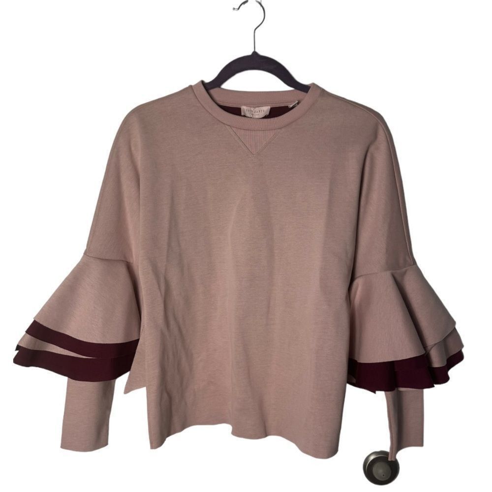 Ted Baker Ted Baker London Dusky Pink Bell Sleeve Top Sweater Size 0 S Size S / US 4 / IT 40 - 2 Thumbnail