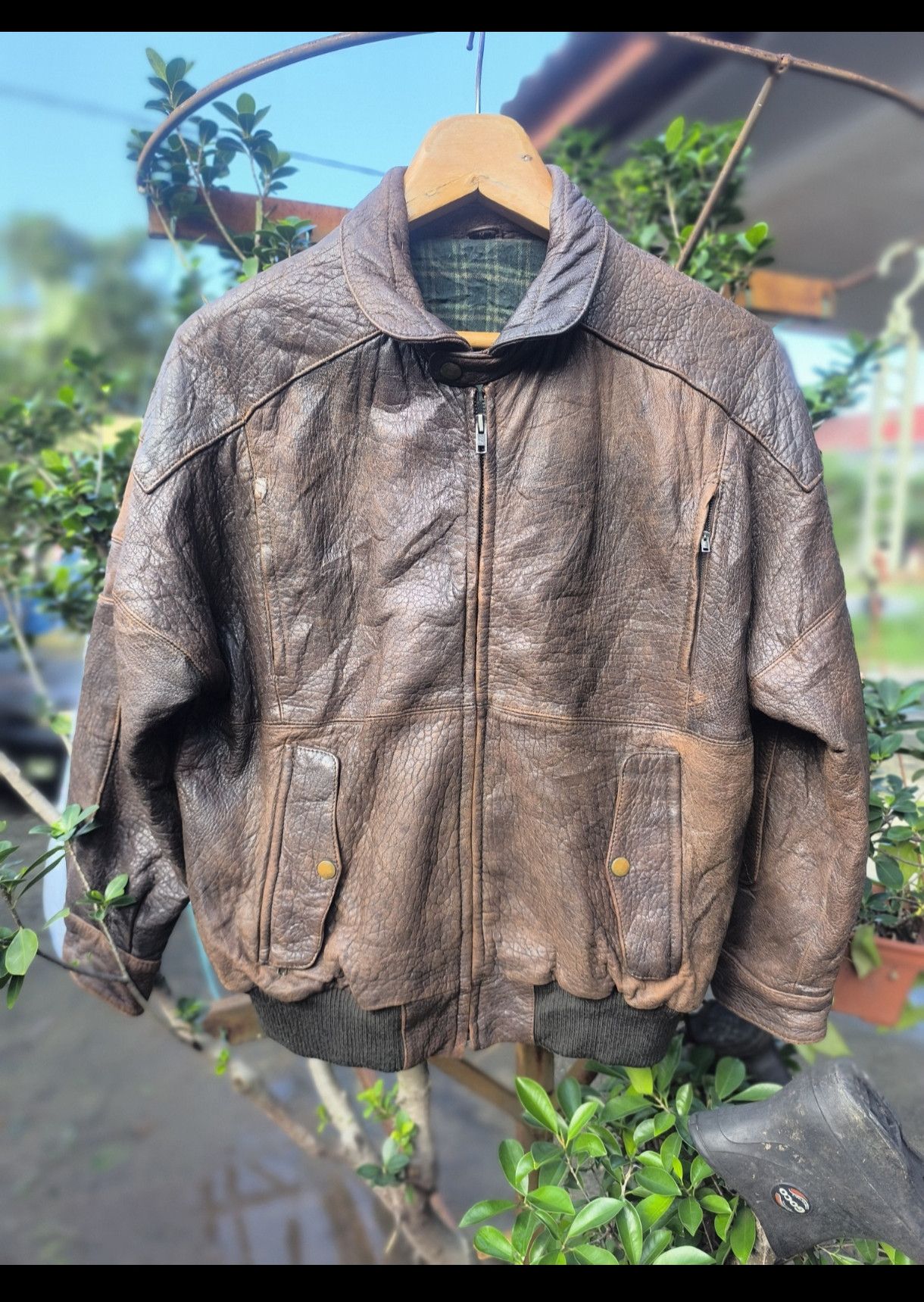 Genuine Leather × Vintage VINTAGE LEATHER JACKET SHEEPSKIN BOMBER LEATHER JACKET Size US M / EU 48-50 / 2 - 8 Thumbnail