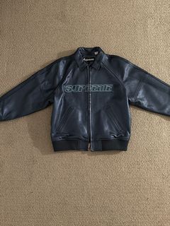 Supreme NewYork Yankees 47 brand LEATHER VARSITY JACKET Used