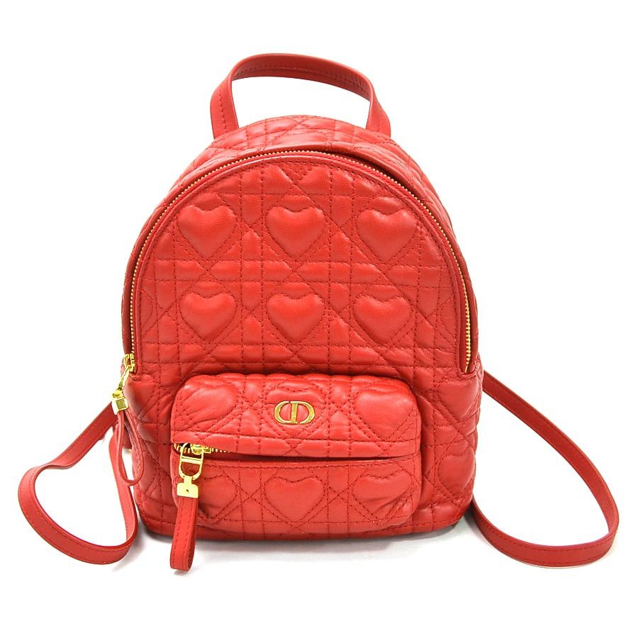 image of Christian Dior Crossbody Shoulder Bag Rucksack Backpack Mini Red, Women's