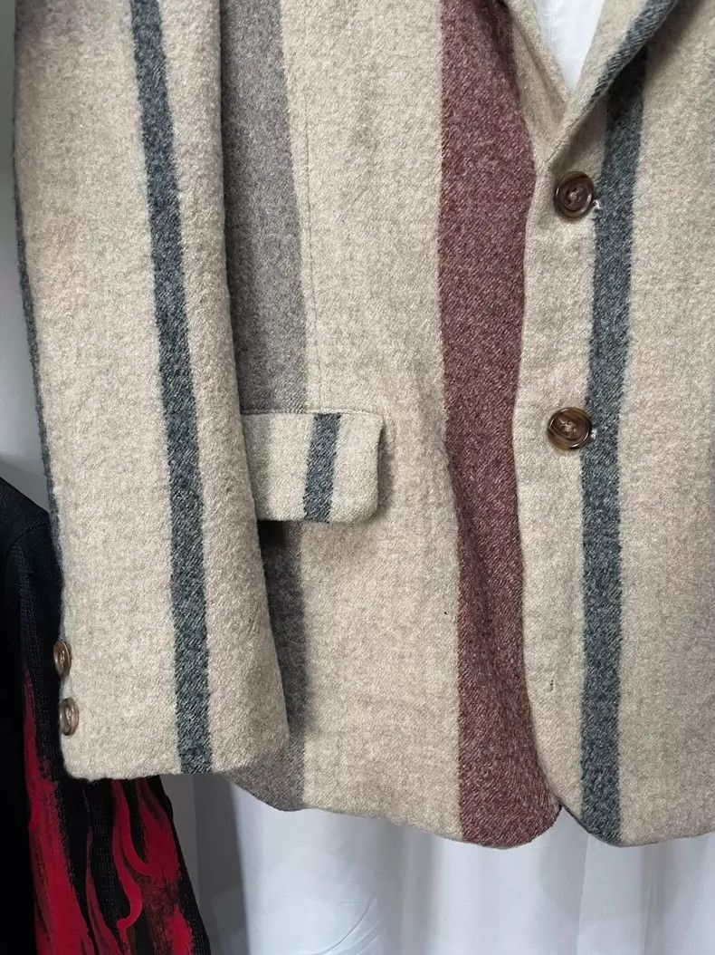 Yohji Yamamoto yohji Yamamoto Striped Wool Jacket Size US L / EU 52-54 / 3 - 4 Thumbnail