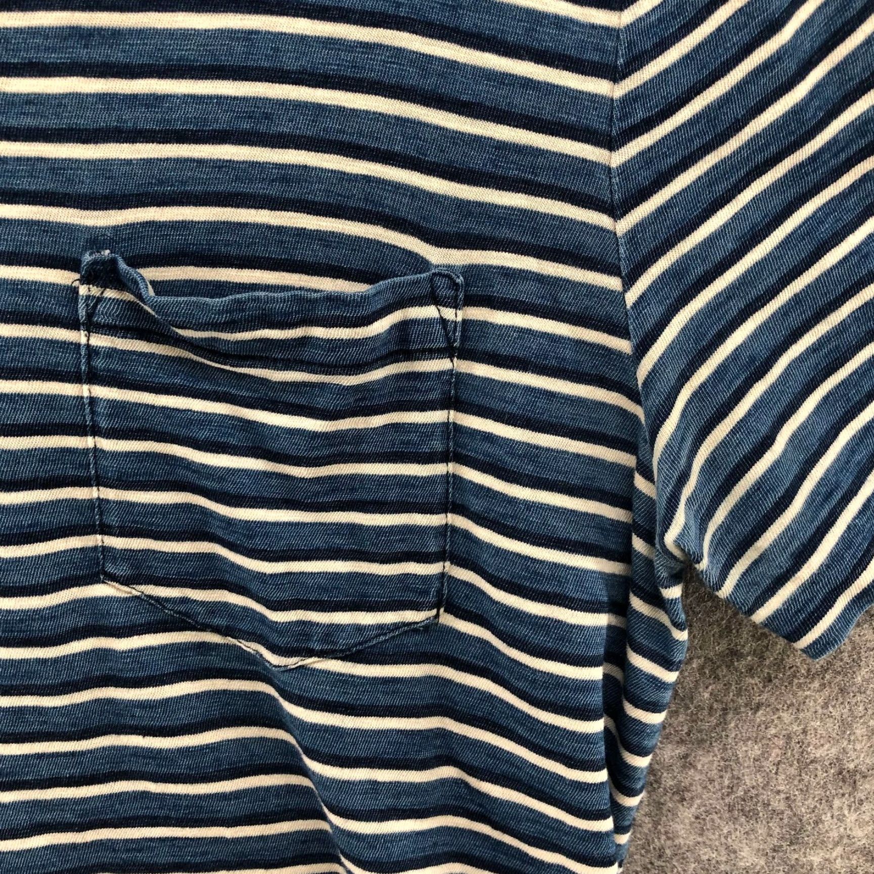 Polo Ralph Lauren VINTAGE Polo Ralph Lauren Striped Pocket T-Shirt Womens Medium M Blue Crew Neck Short Sleeve Classic Preppy Size M / US 6-8 / IT 42-44 - 6 Thumbnail