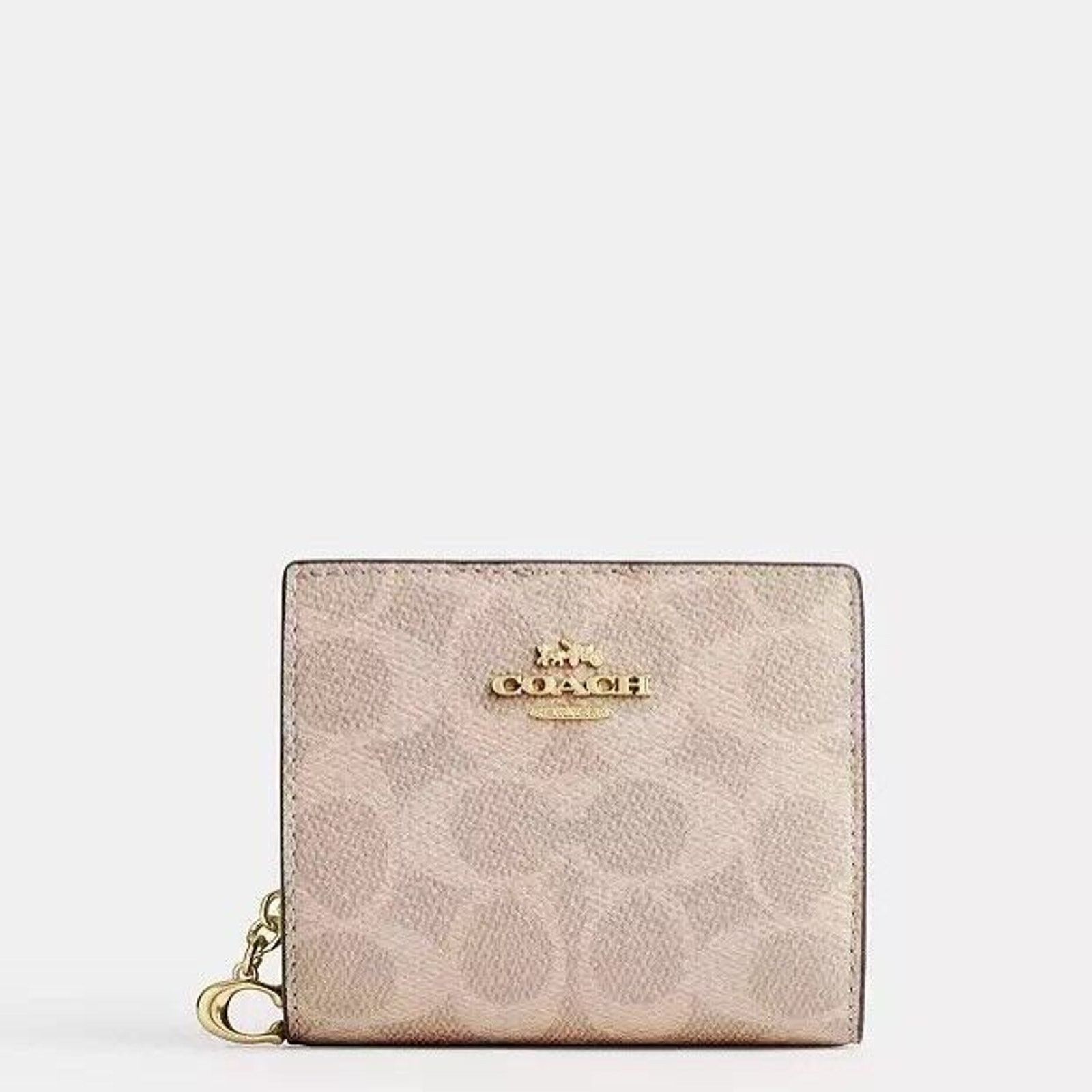 NWT Coach Snap Wallet CW789 Gold /Sand/Chalk Signature