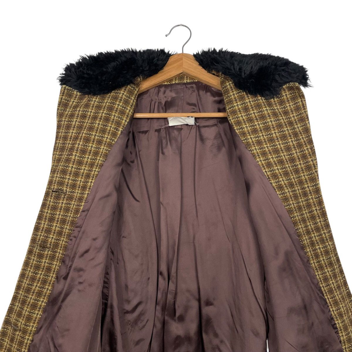 Other Spazio Jeans Plaid Wool Fur Jacket Size M / US 6-8 / IT 42-44 - 12 Thumbnail