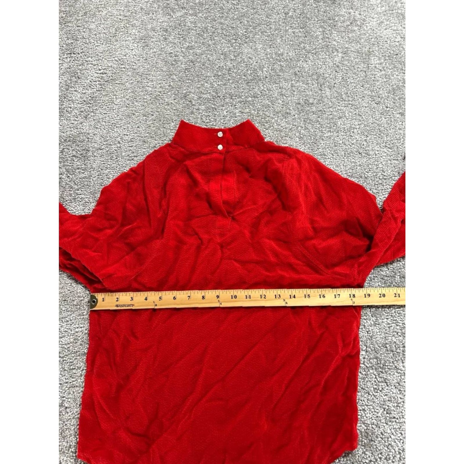 Everlane Everlane Blouse Shirt Womens 00 Red Cupro Oversized Balloon Sleeve Mock Neck Size XXS / US 00 / IT 34 - 4 Thumbnail