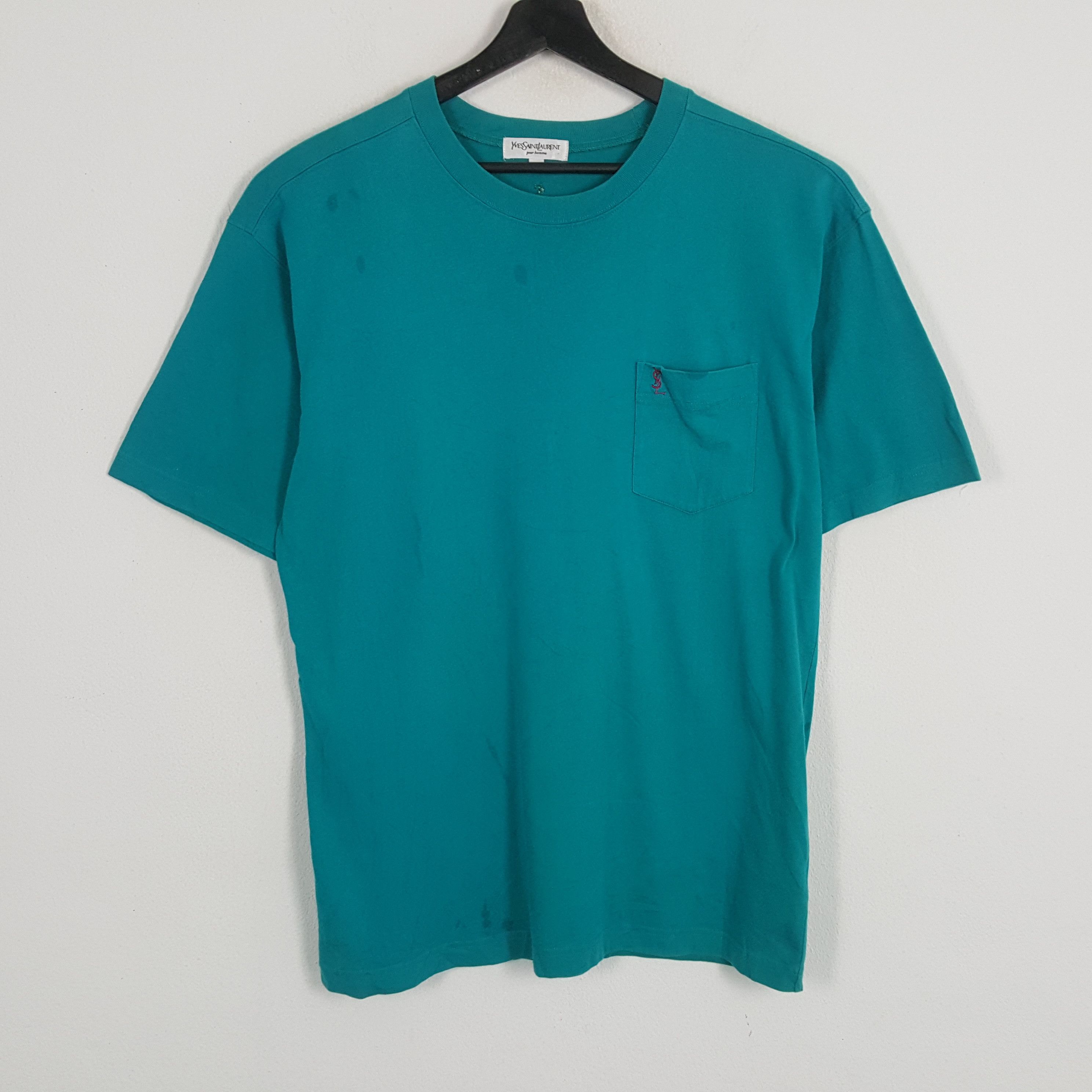 Vintage × Yves Saint Laurent YVES SAINT LAURENT YSL Small Logo Pocket Design Tshirt Size US L / EU 52-54 / 3 - 1 Thumbnail