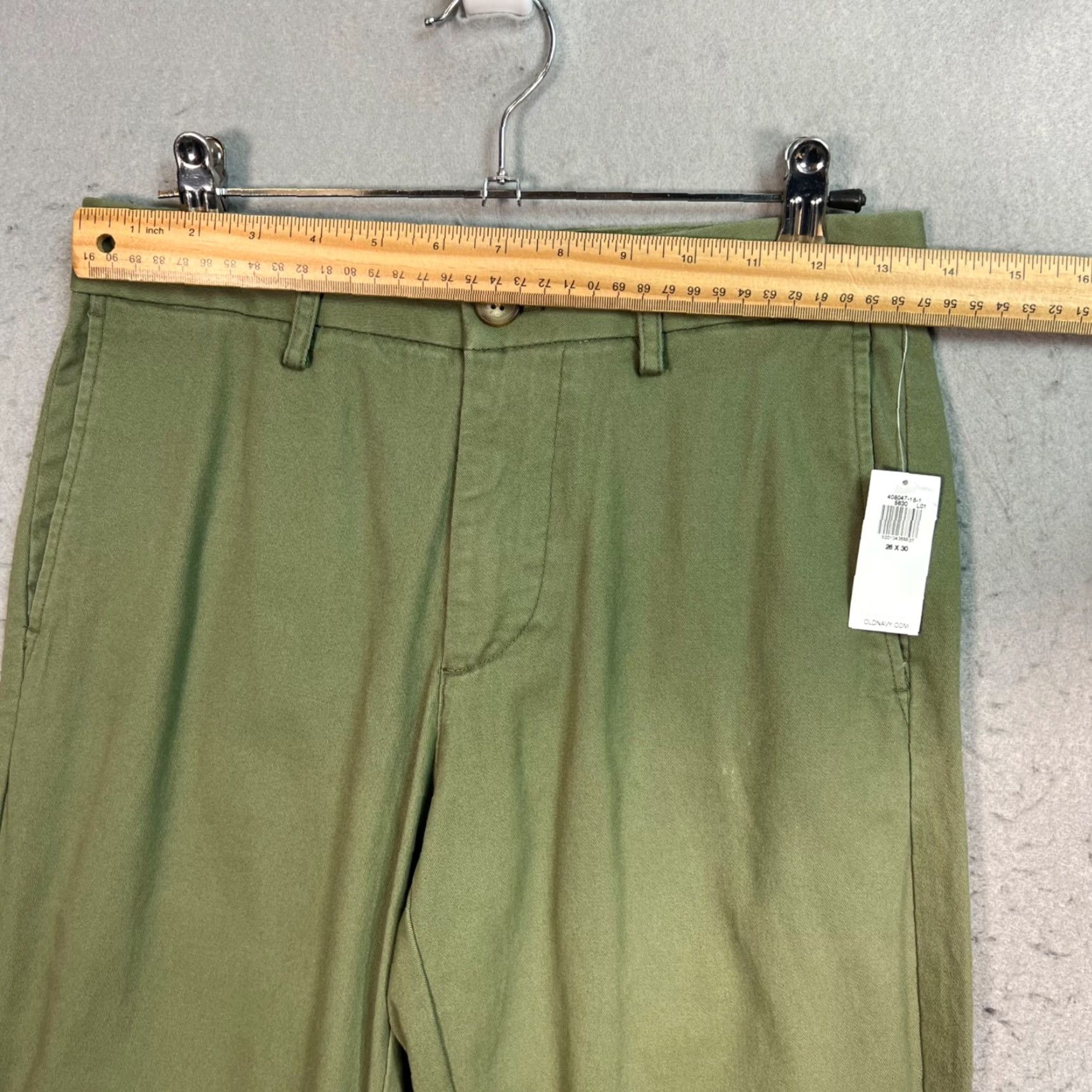 Old Navy Old Navy Slim Fit Casual Pants 26 x 30 Green Cotton Blend Stretch NEW! Mens Pants Regular 26 Green Casual Stretch Old Navy Size US 26 / EU 42 - 5 Thumbnail