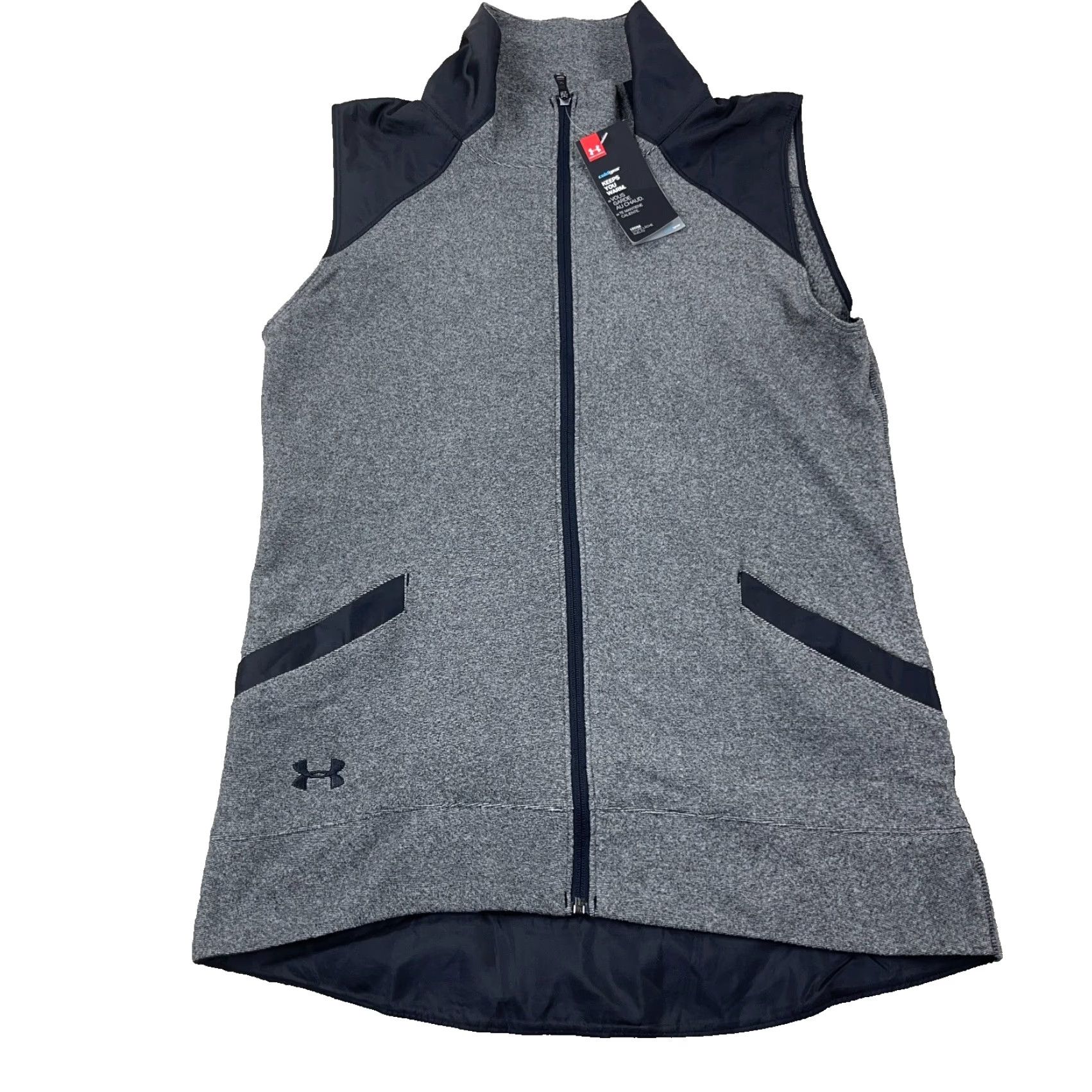Under Armour Under Armour Vest Women M Gray Black Zip Up Loose Fit Cold Gear Outdoor New Size M / US 6-8 / IT 42-44 - 2 Thumbnail