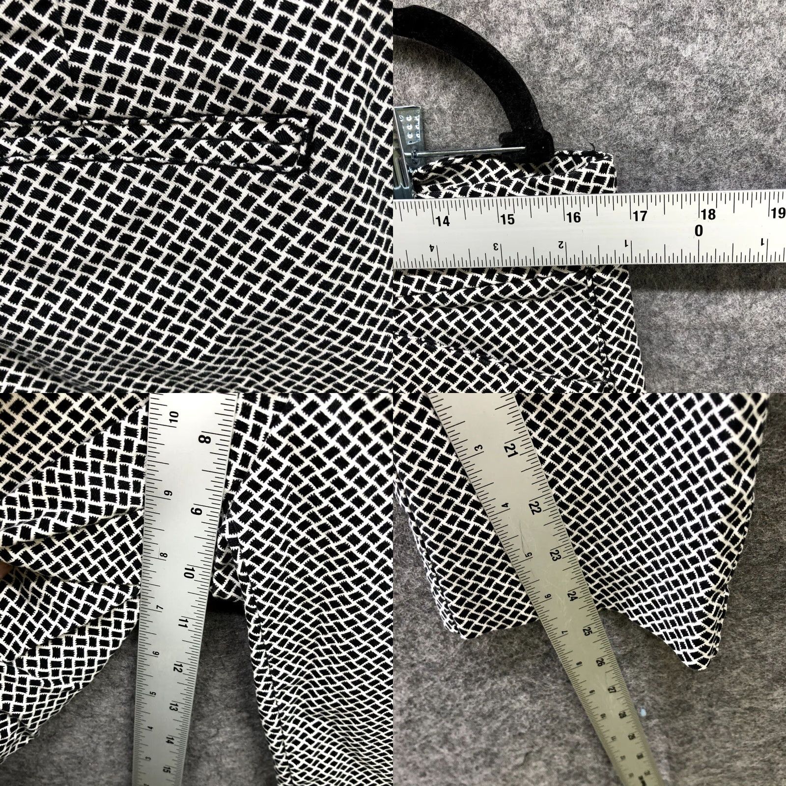 Gap GAP Slim City Pants Women 10 Black White Printed Khakis Mid Rise Zip Fly Stretch Womens Size 32" / US 10 / IT 46 - 8 Thumbnail