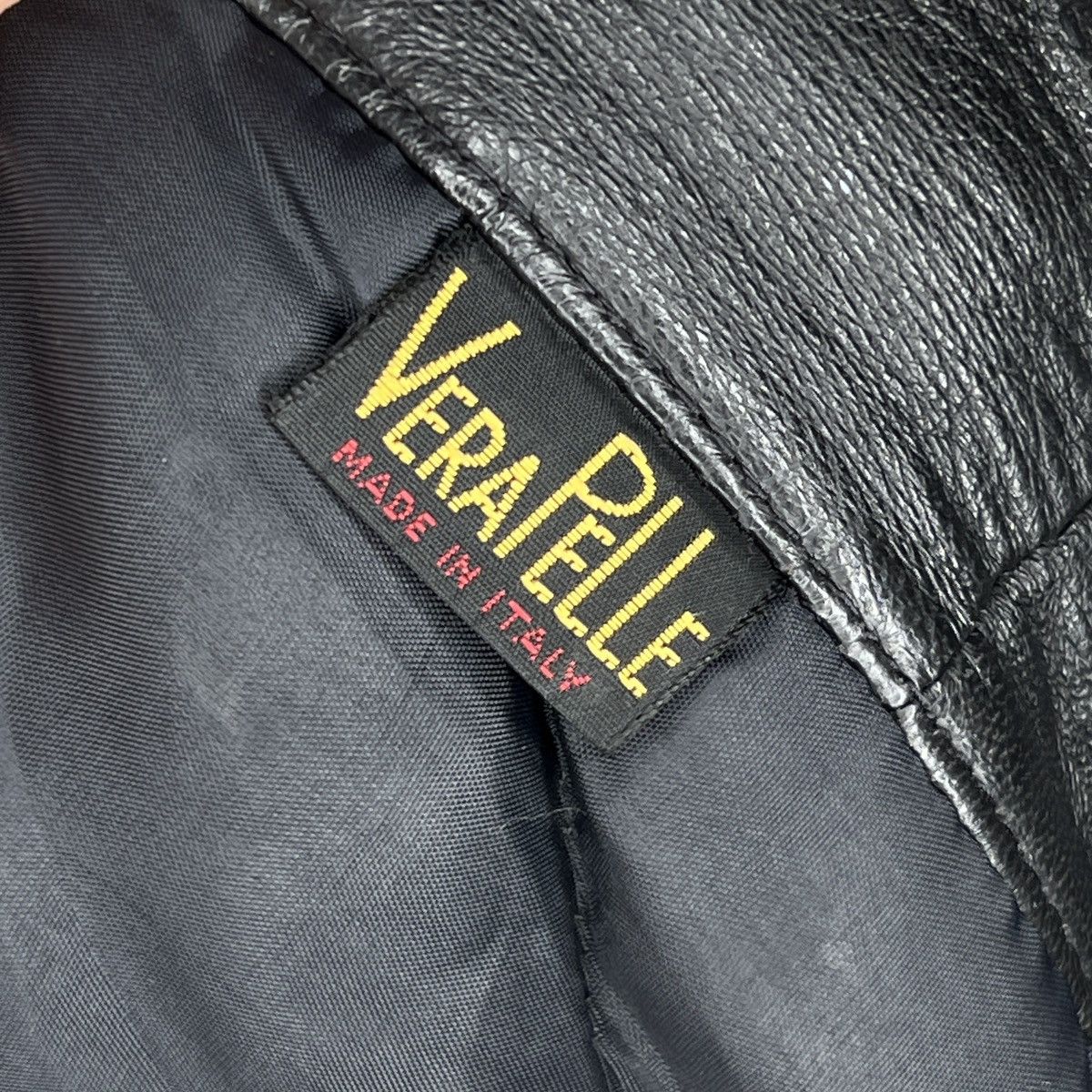 Vera Pelle × Vintage Vintage Leather Jacket Biker Ramones Black Genuine Trucker Size US M / EU 48-50 / 2 - 10 Thumbnail