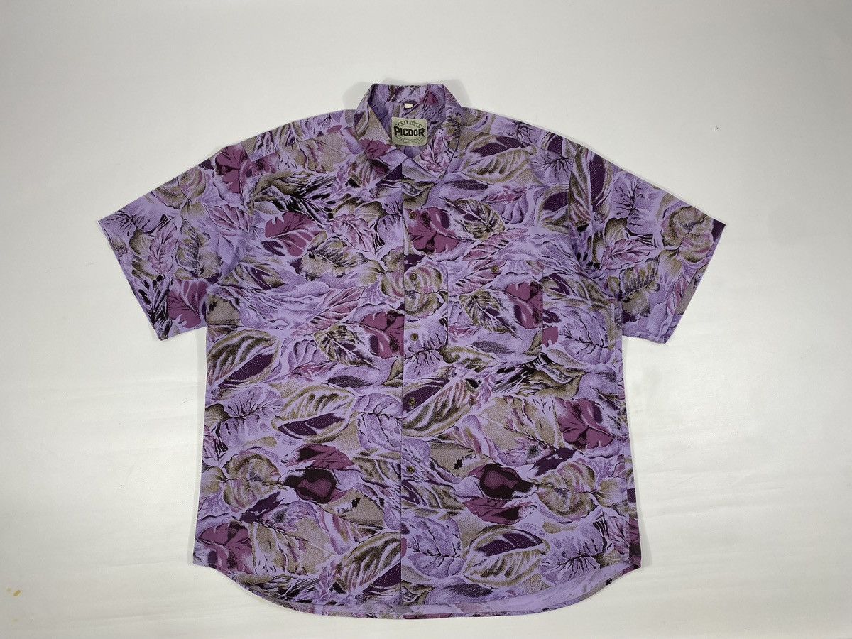 Vintage Vintage 80s Abstract Leafs Crazy Party Festival Shirt Size US XL / EU 56 / 4 - 7 Thumbnail