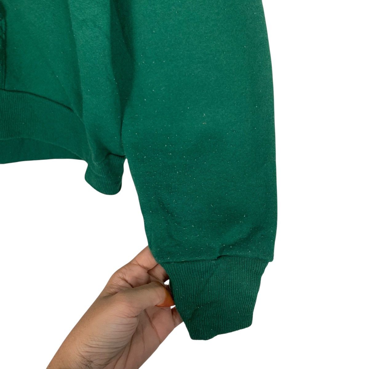 Vintage 90’s HANES Made in Usa Green Plain Hoodies #3556-C162 Size US XL / EU 56 / 4 - 9 Thumbnail