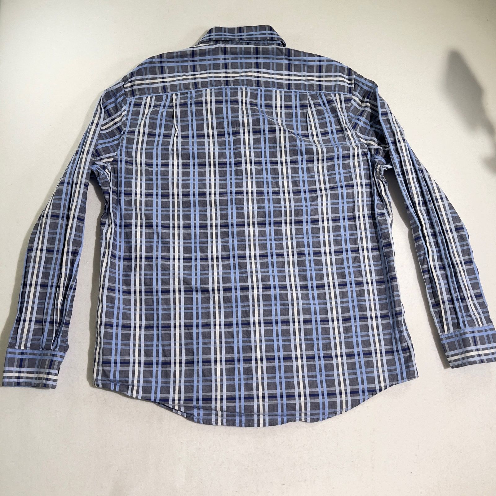 Tasso Elba Tasso Elba Button Shirt Mens Large 16-16.5 Blues White Check Size US M / EU 48-50 / 2 - 3 Thumbnail