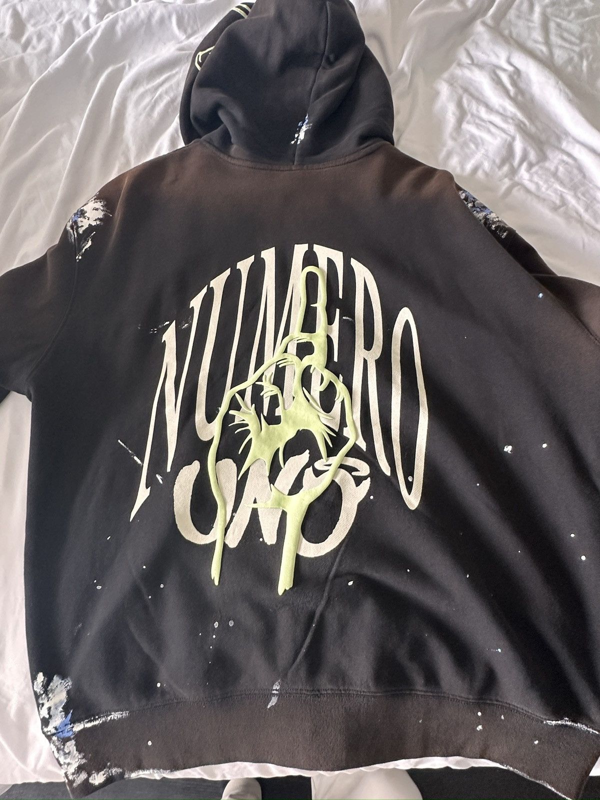 image of Big As The What J Cole Numero Uno Limited Edition Hoodie in Black Glow In The Dark, Men's (Size 2XL