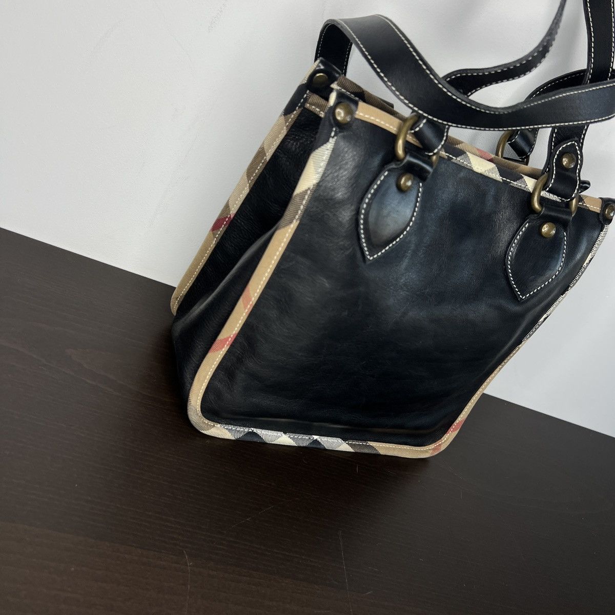 Burberry Burberry Shoulder Bag Black Genuine Leather Nova Check Rare Size ONE SIZE - 6 Thumbnail